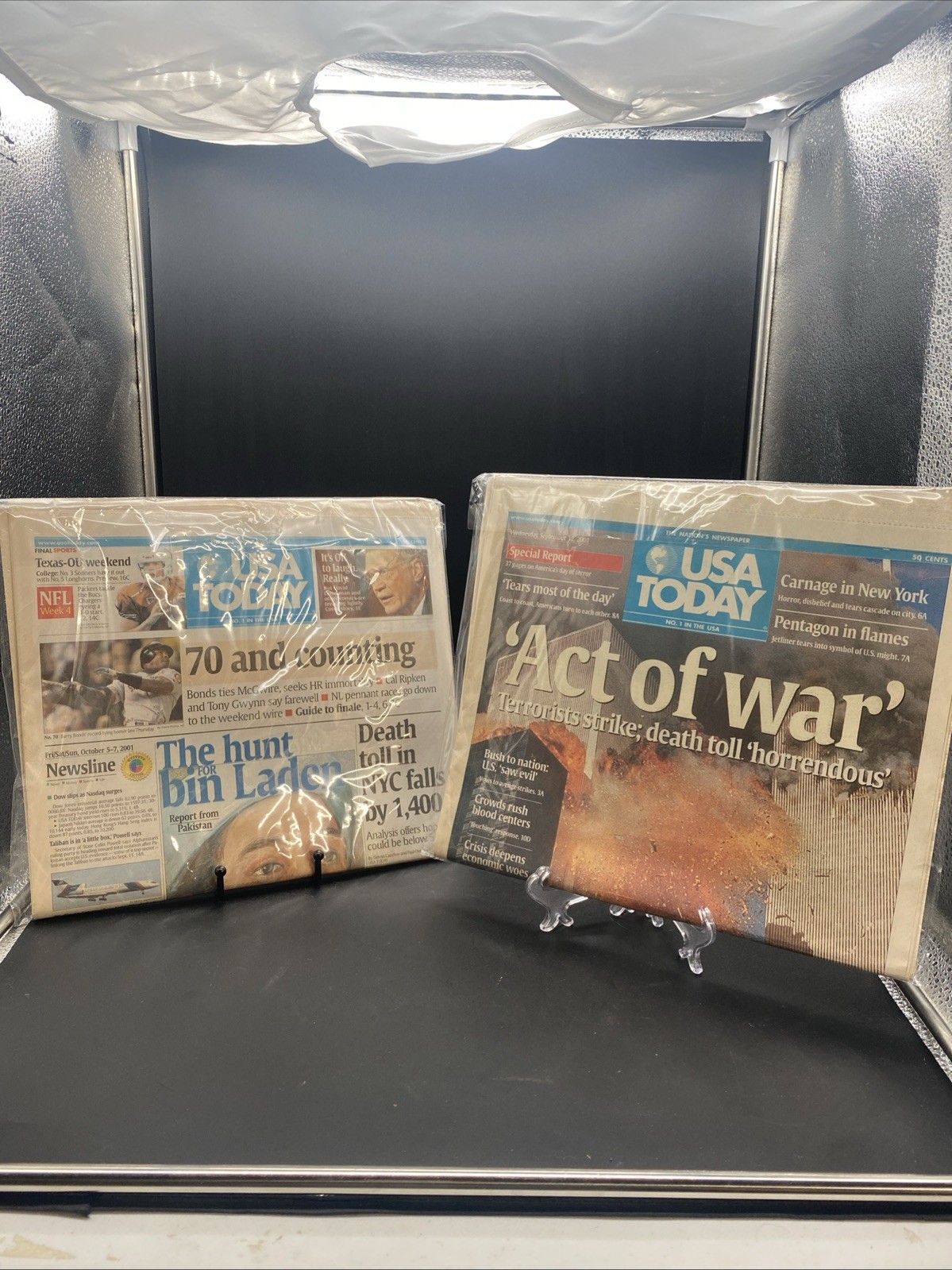 USA Today September 12, 2001 \'Act of war\' 9/11 coverage, Hunt For Bin Laden
