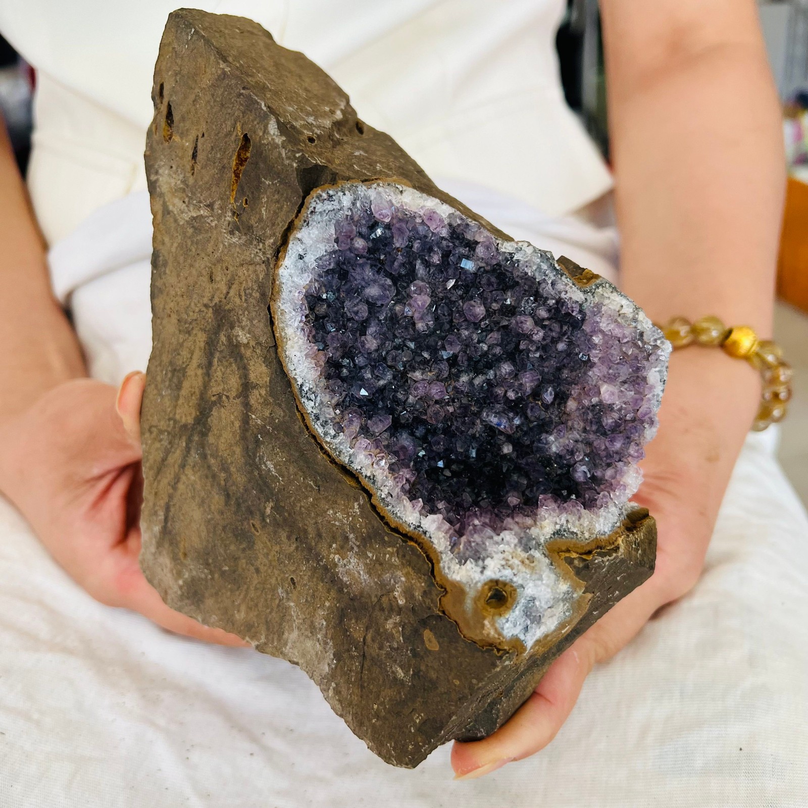 3.19LB Natural amethyst crystal cave raw stone mineral specimen 1450g