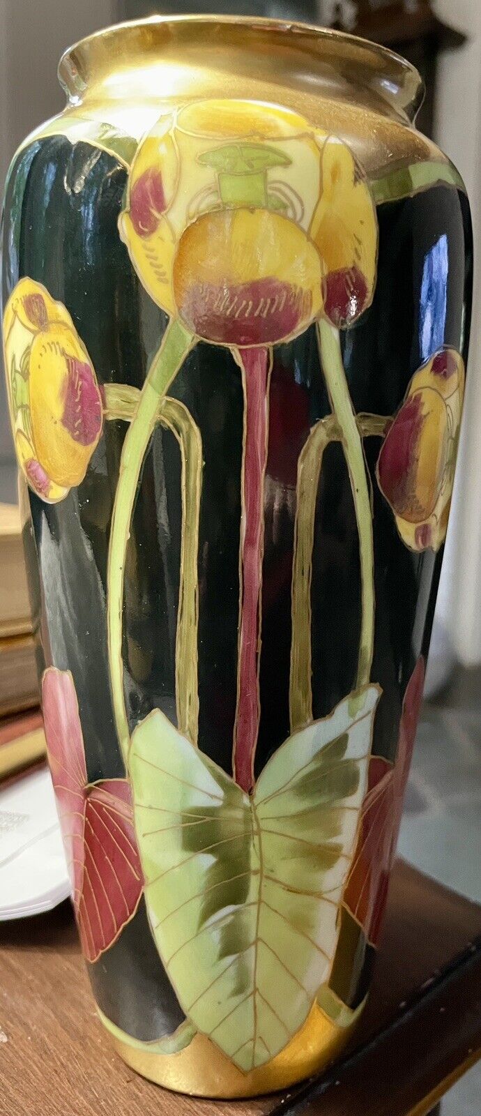 W A Pickard Hand painted R&C Bavaria China Vase Crossed Swords