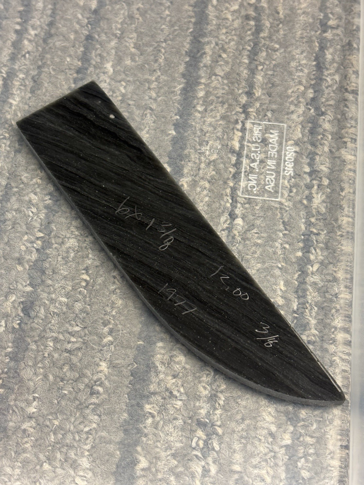 Obsidian Practice Preform Blank Flint Knapping  Thick 3/8 Clean Edge 6 X 1 3/8