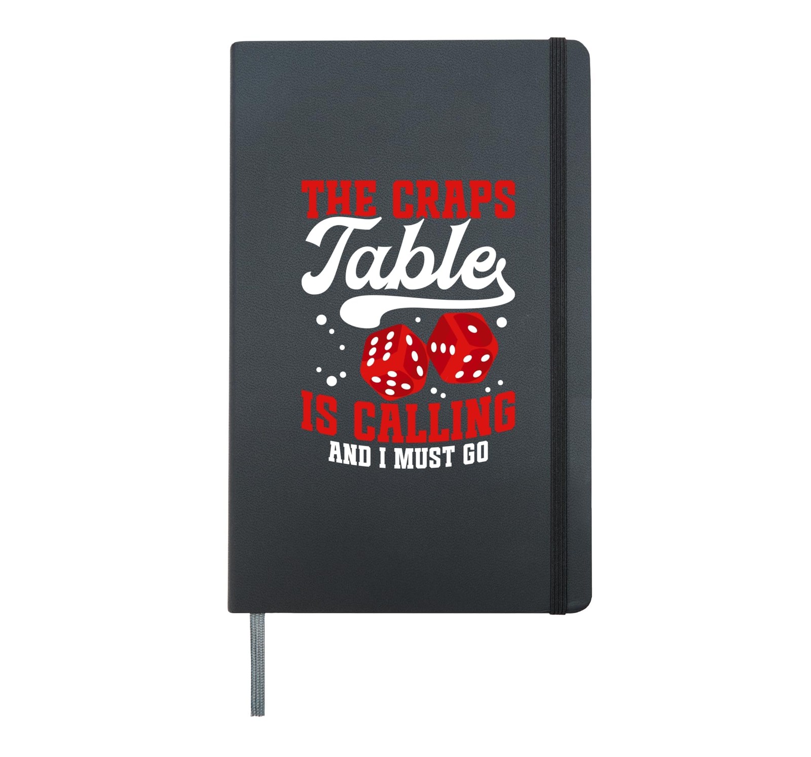 Craps Casino Dice Game Gambling Hardcover Journal, Black