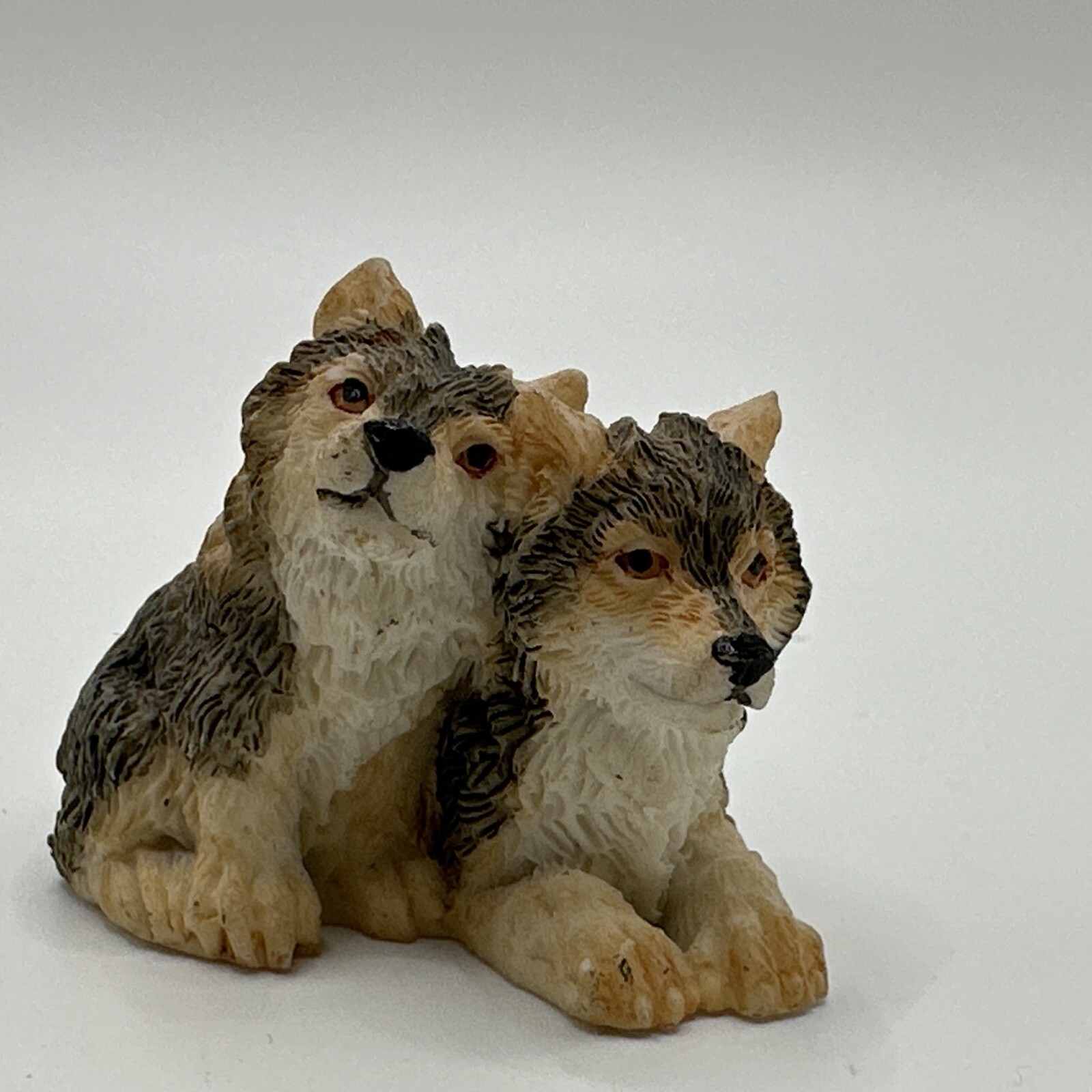TWIN BABY Timber Wolves  1.25” X 2.5” MINI FIGURINES Resin