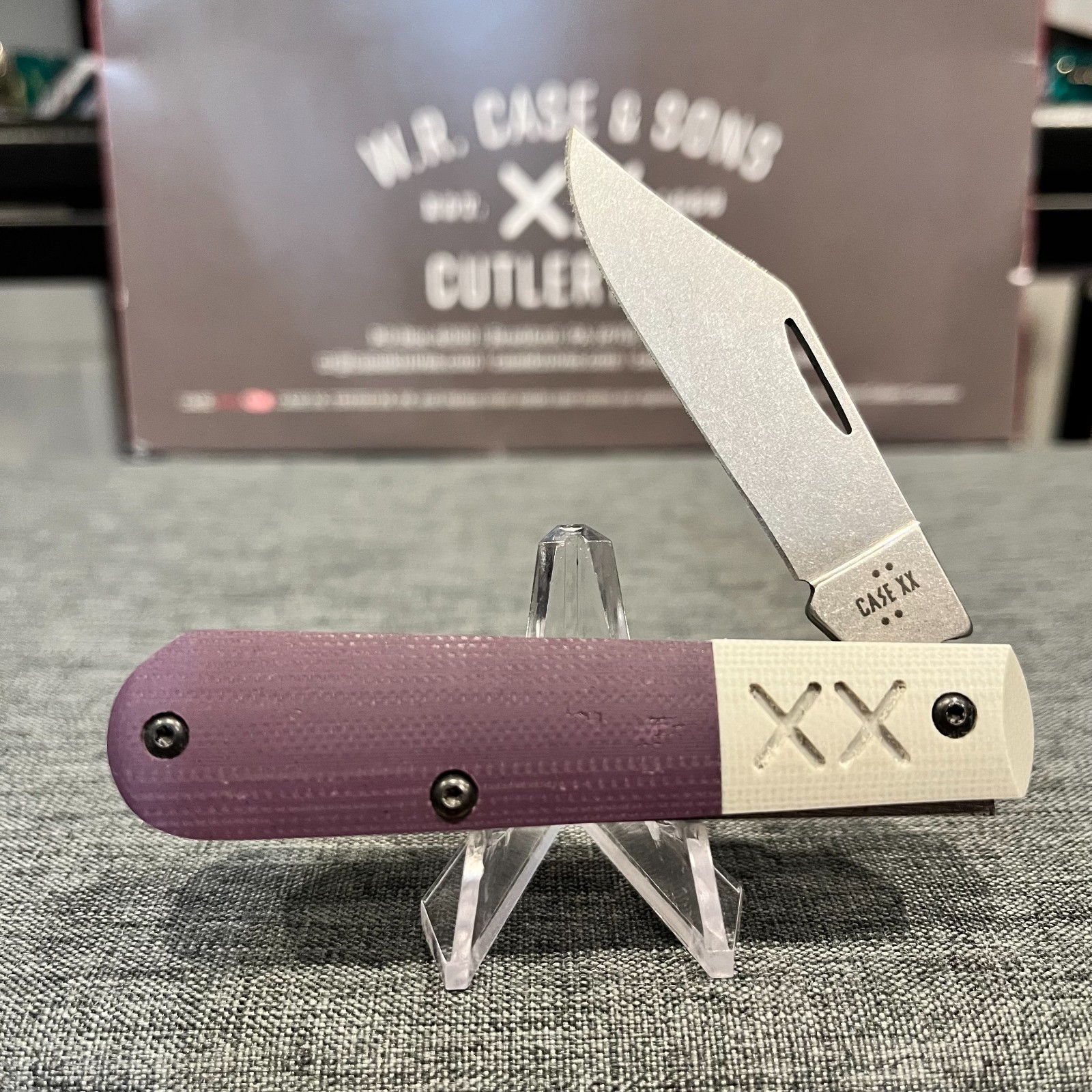 Case XR Barlow, Beautiful Royal Purple with Gray Bolster, G10, S35VN Blade, NIB