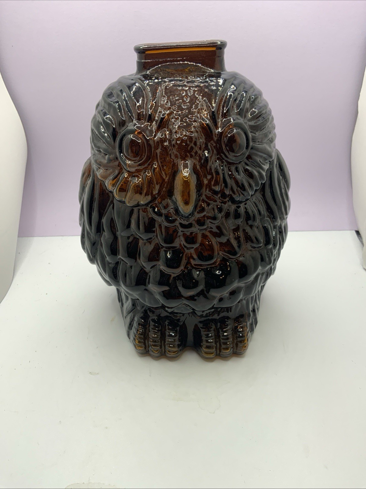 Amber Glass Wise Old Owl Bank