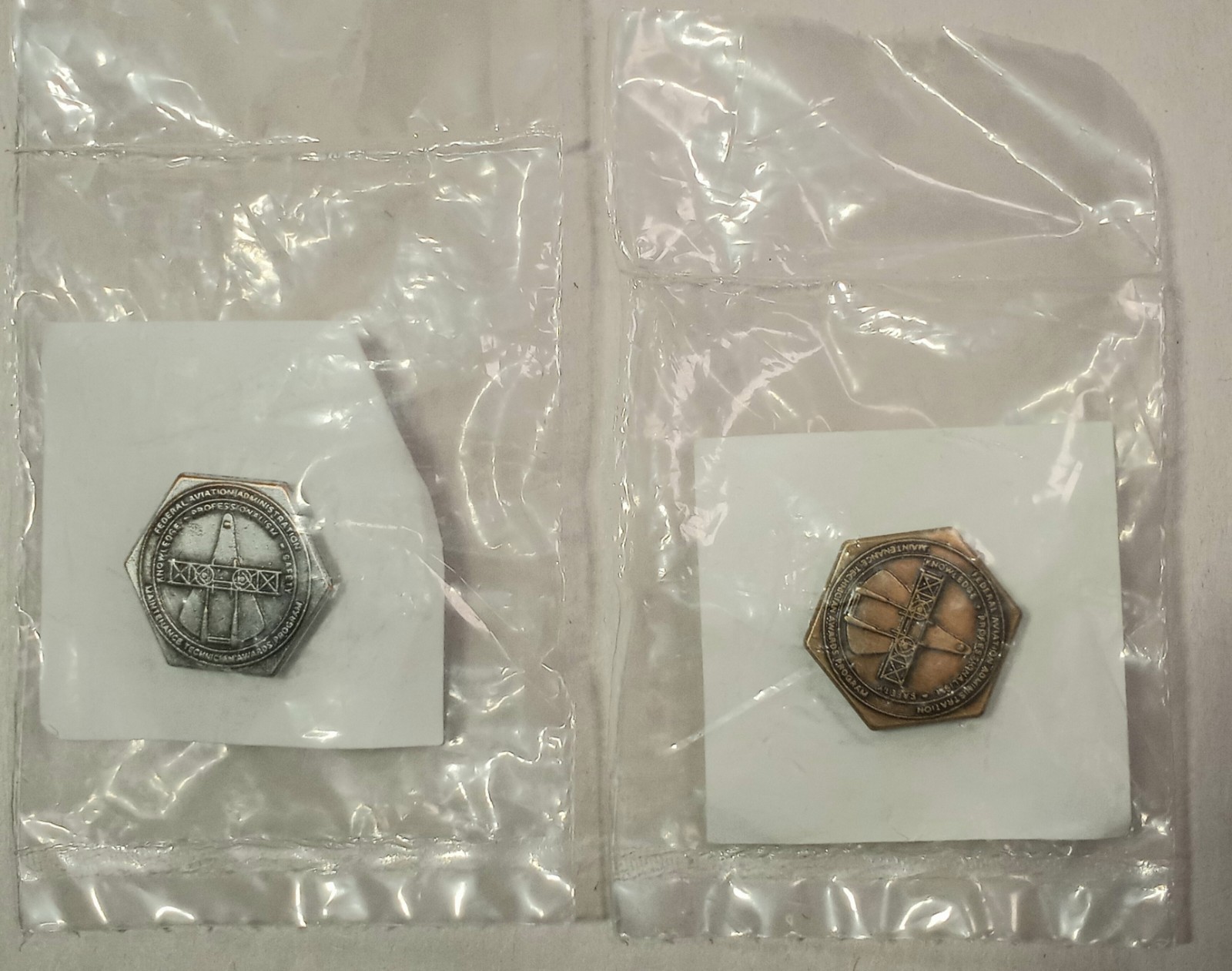 Vtg 2pc FAA Federal Aviation Administration Maintenance Technician Award Pin New