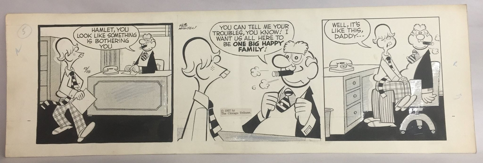 Lolly Daily Comic Strip Original Art Pete Hansen 10 -18 -1957