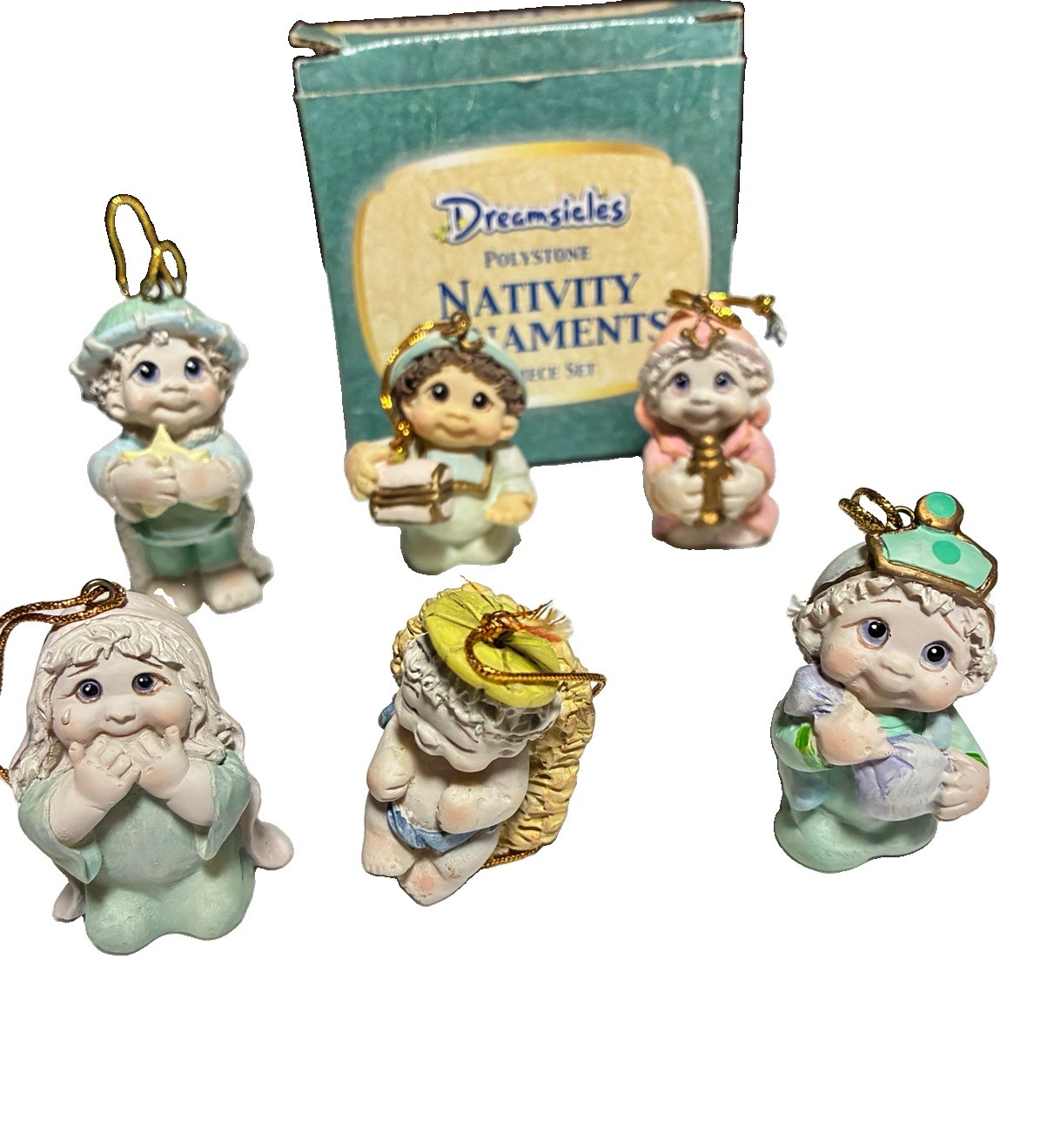 Giftco Inc. 2001 Dreamsicles Polystone 6 Piece Nativity Ornaments Collectables Giftco Inc. 2001 Dreamsicles Polystone 6 Piece Nativity Ornaments Collectables
