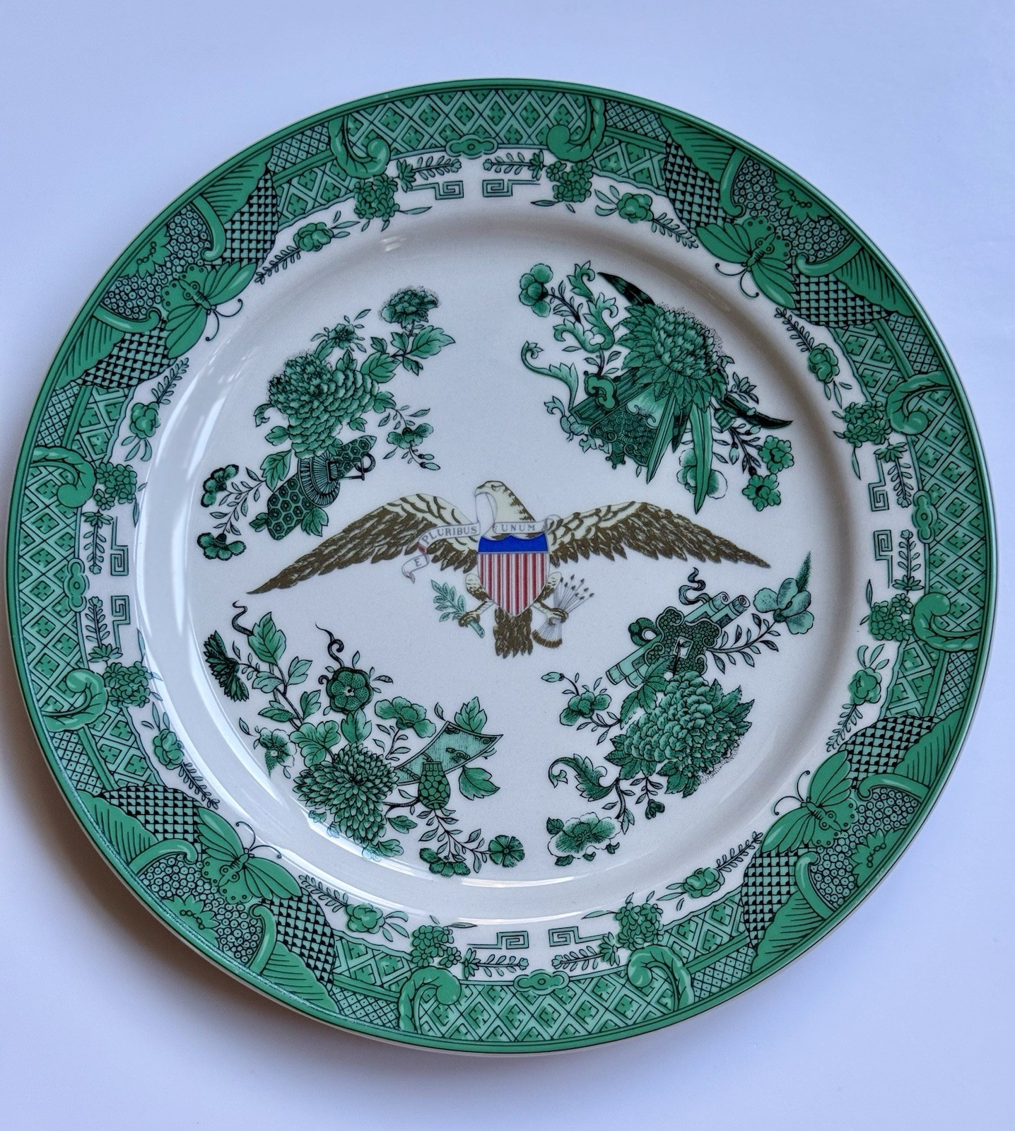 1981 Reagan Bush Inaugural Dinner Plate Mottahedeh Shenango Gold Eagle USA