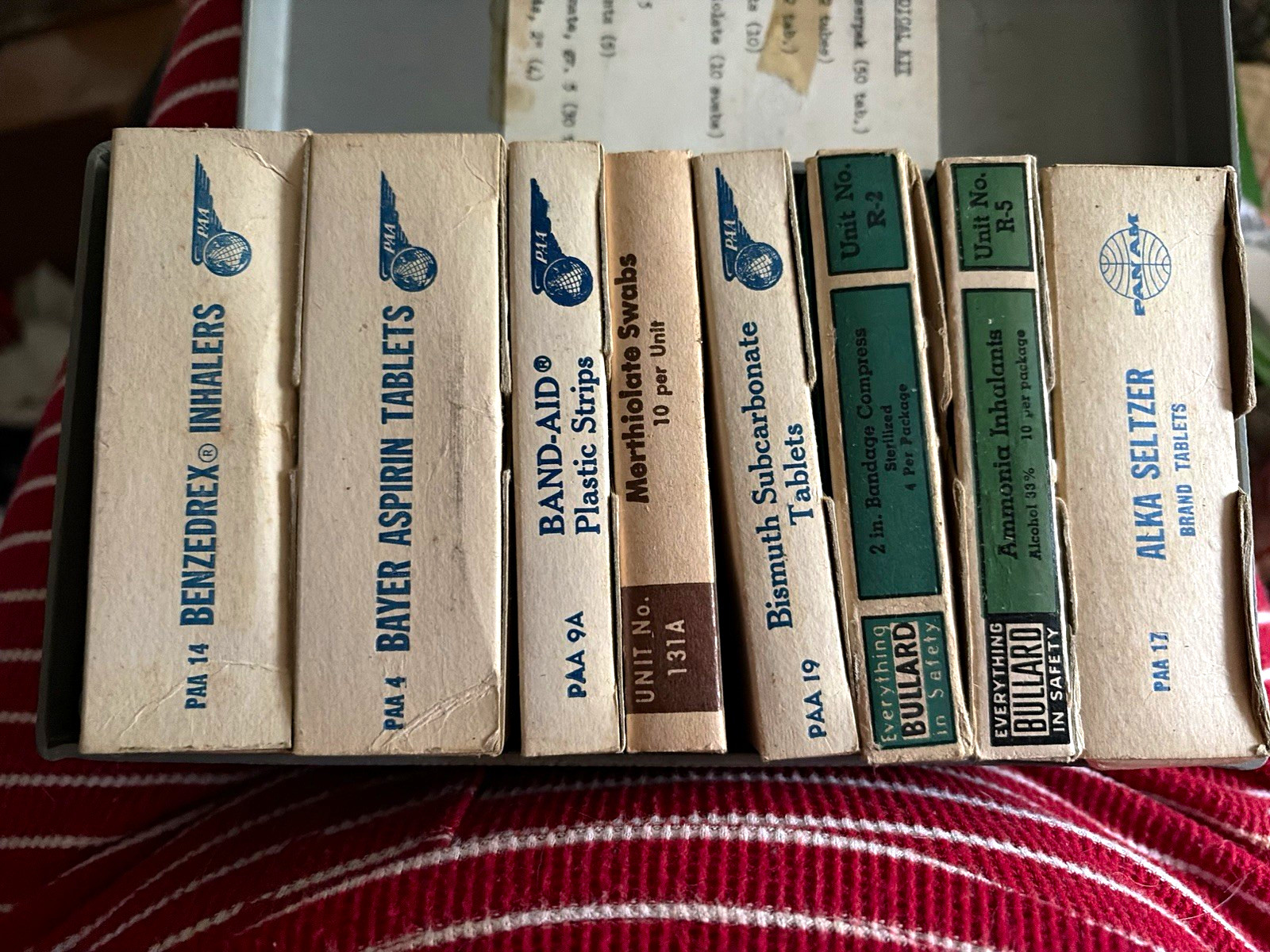 Pan Am Flights Nurse Medical Kit w/ Benzedrine Inhalers, Bayer Aspirin, Band-Aid Pan Am Flights Nurse Medical Kit w/ Benzedrine Inhalers, Bayer Aspirin, Band-Aid