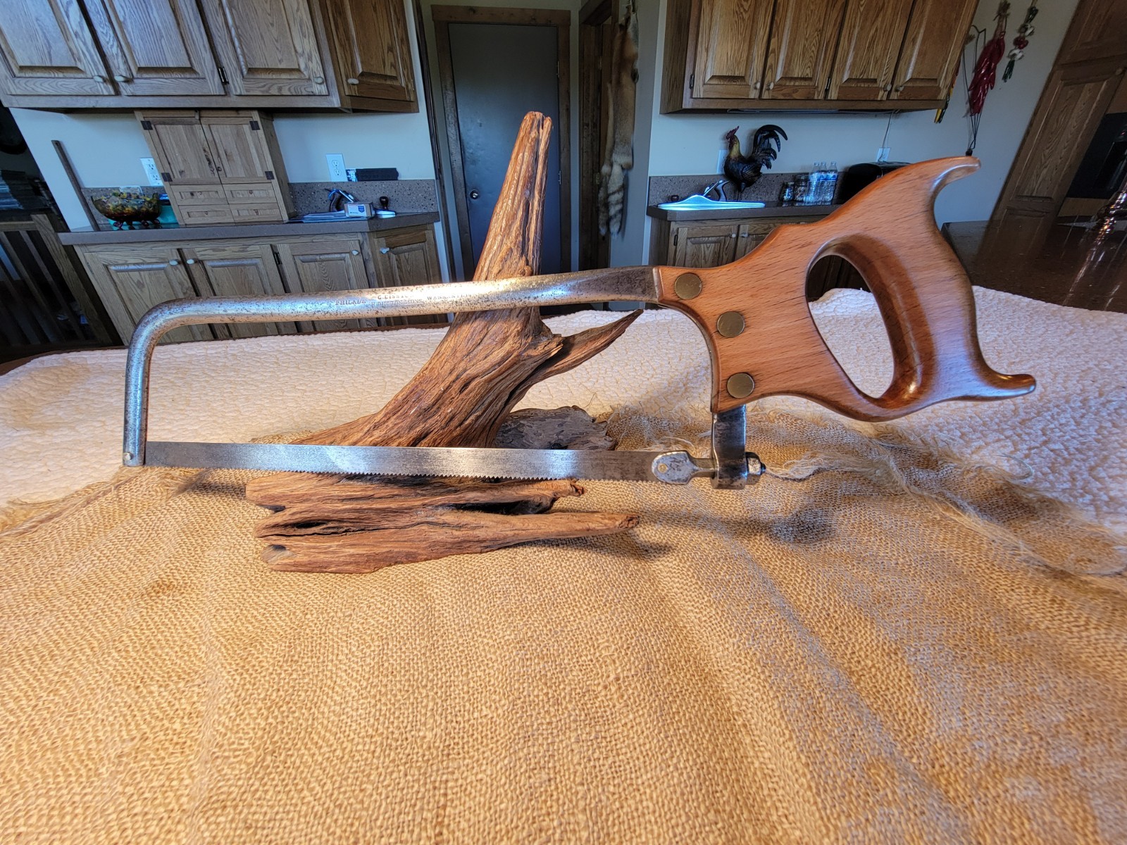 Antique C.DISSTON 14” Meat / Bone Saw H.DISSTON & SONS PHILADA Split Nut 