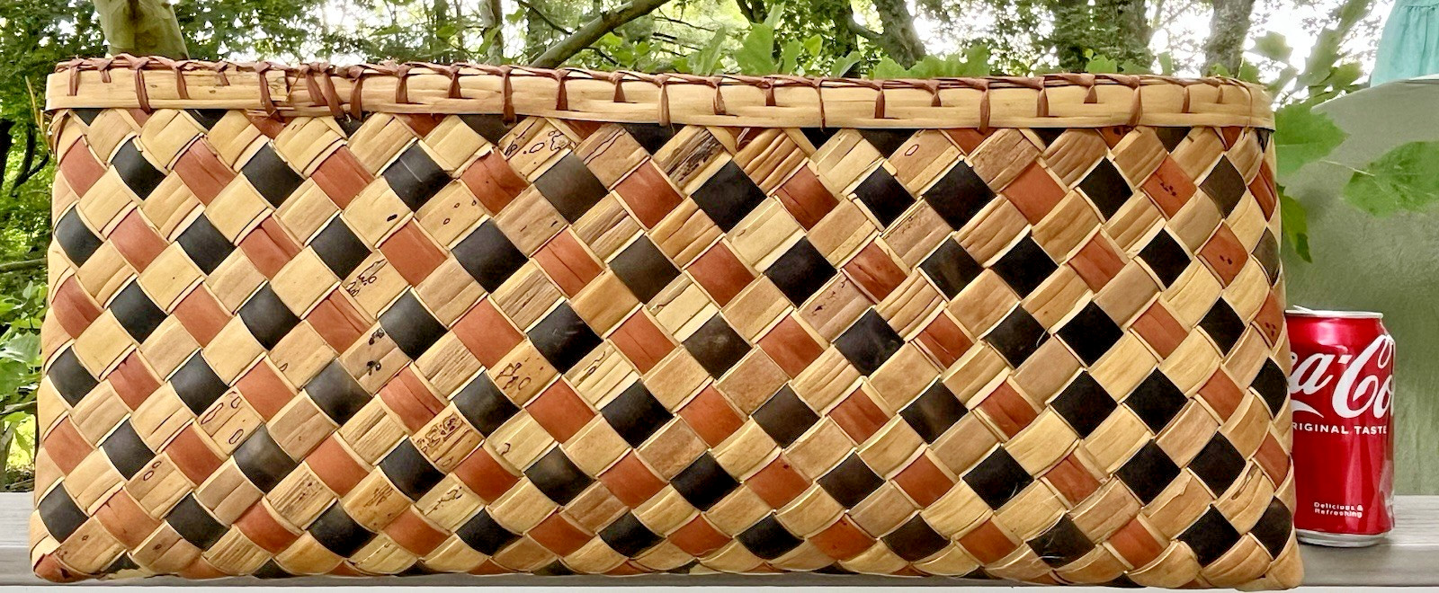 SUPERB HUGE Filipino Karagumoy Three Toned Rice Grain Basket Hand Woven-Bontoc?
