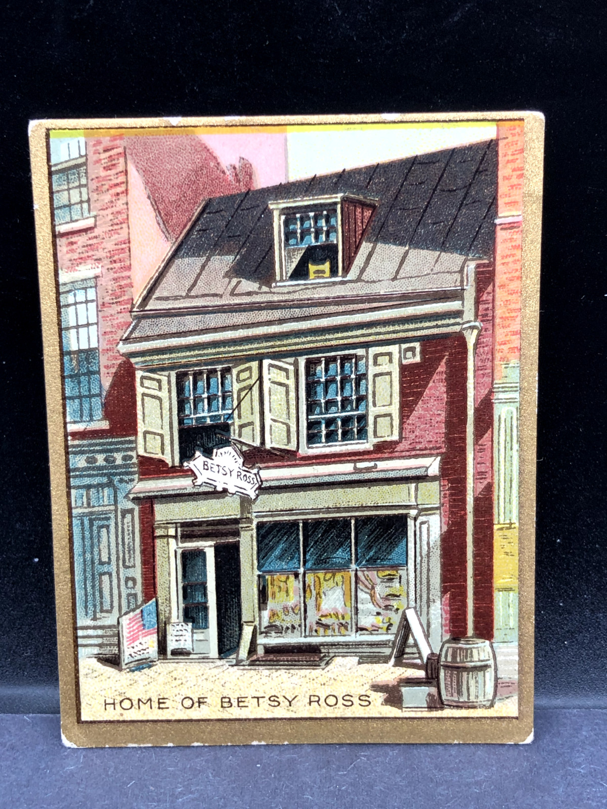 1910-11 Helmar Turkish Cigarettes CardHouse of Betsy Ross Crease-Free EX 1910-11 Helmar Turkish Cigarettes CardHouse of Betsy Ross Crease-Free EX