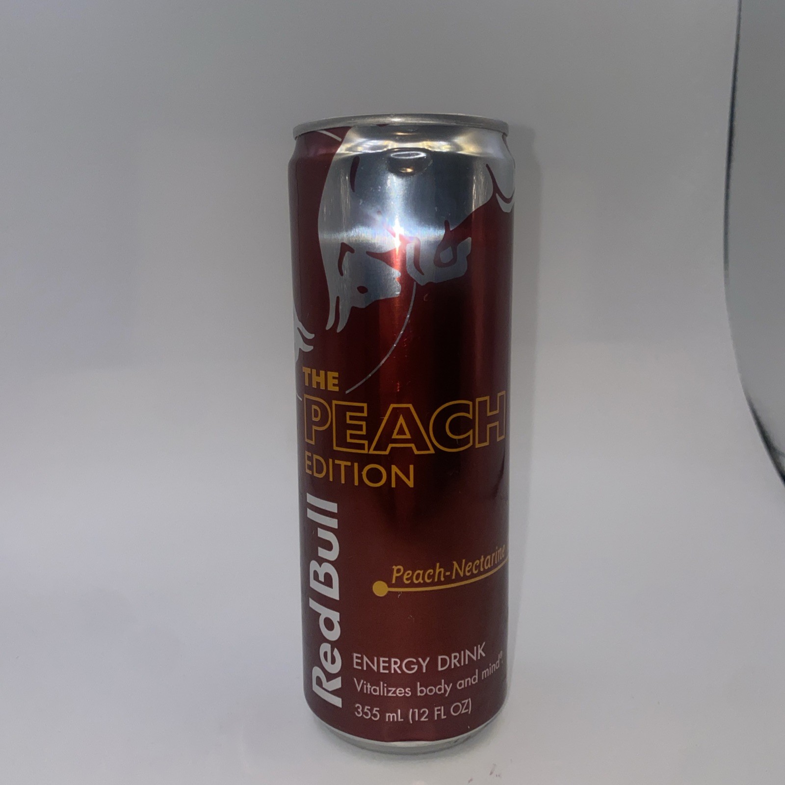 Unopened EMPTY Can of Peach Edition Peach-Nectarine Red Bull 