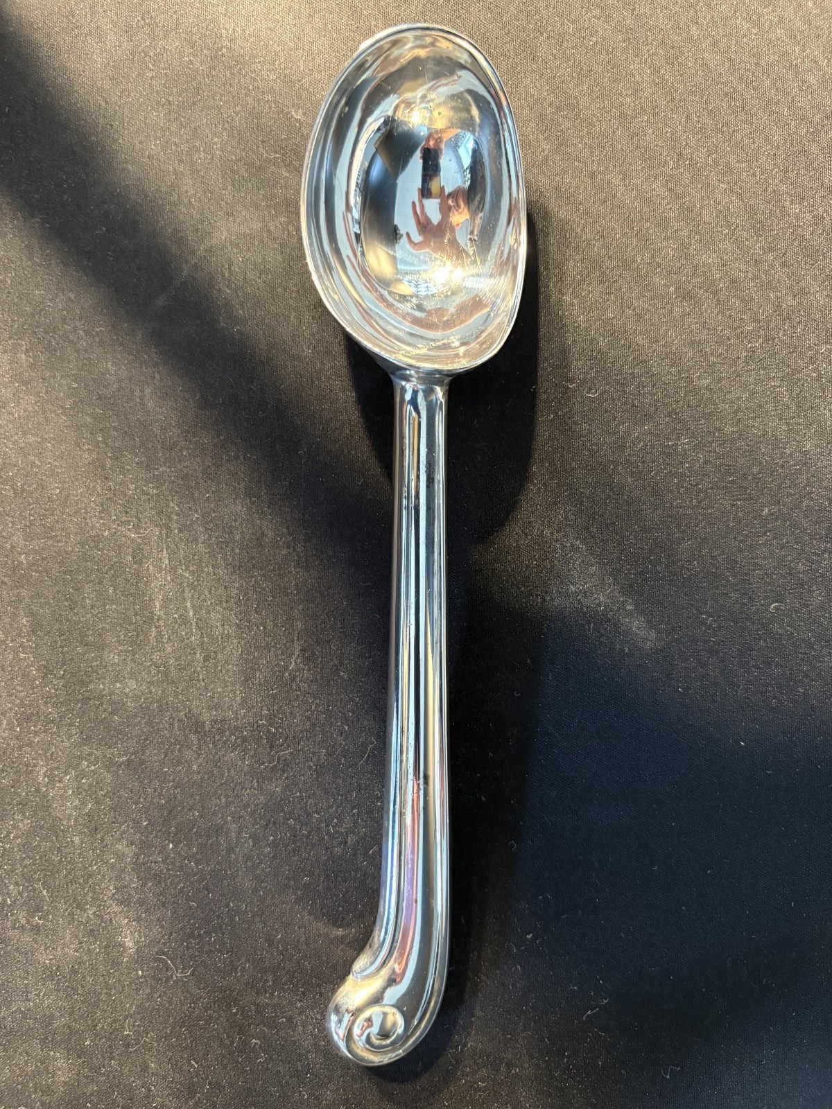 Vintage Sheffield Silverplate Ice Cream Scoop Swirl Hook Wave Handle 8\