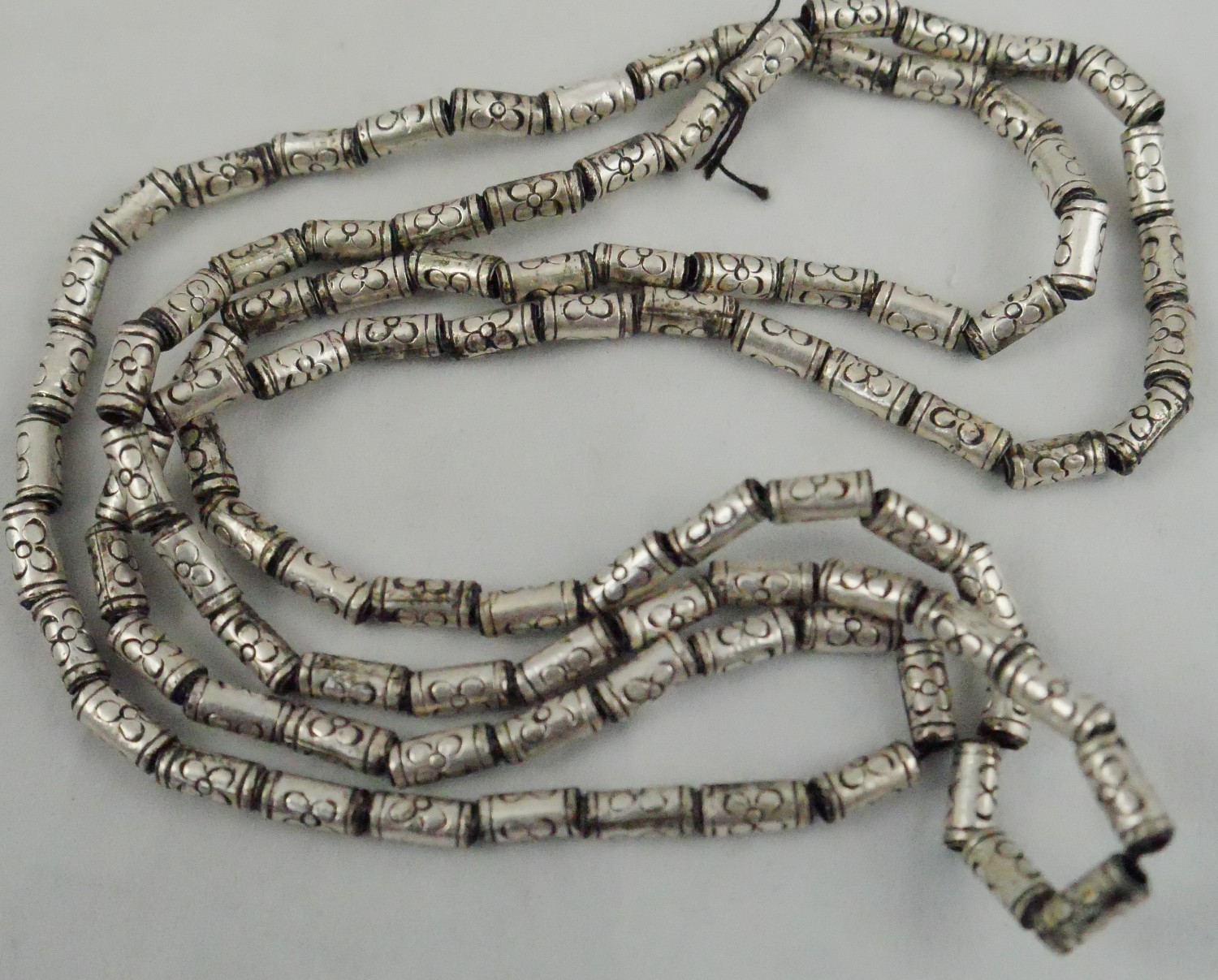 100 97% Silver Traditional Antique Thai/Khmer 10mm X 4mm Silver Beads - Unused 100 97% Silver Traditional Antique Thai/Khmer 10mm X 4mm Silver Beads - Unused