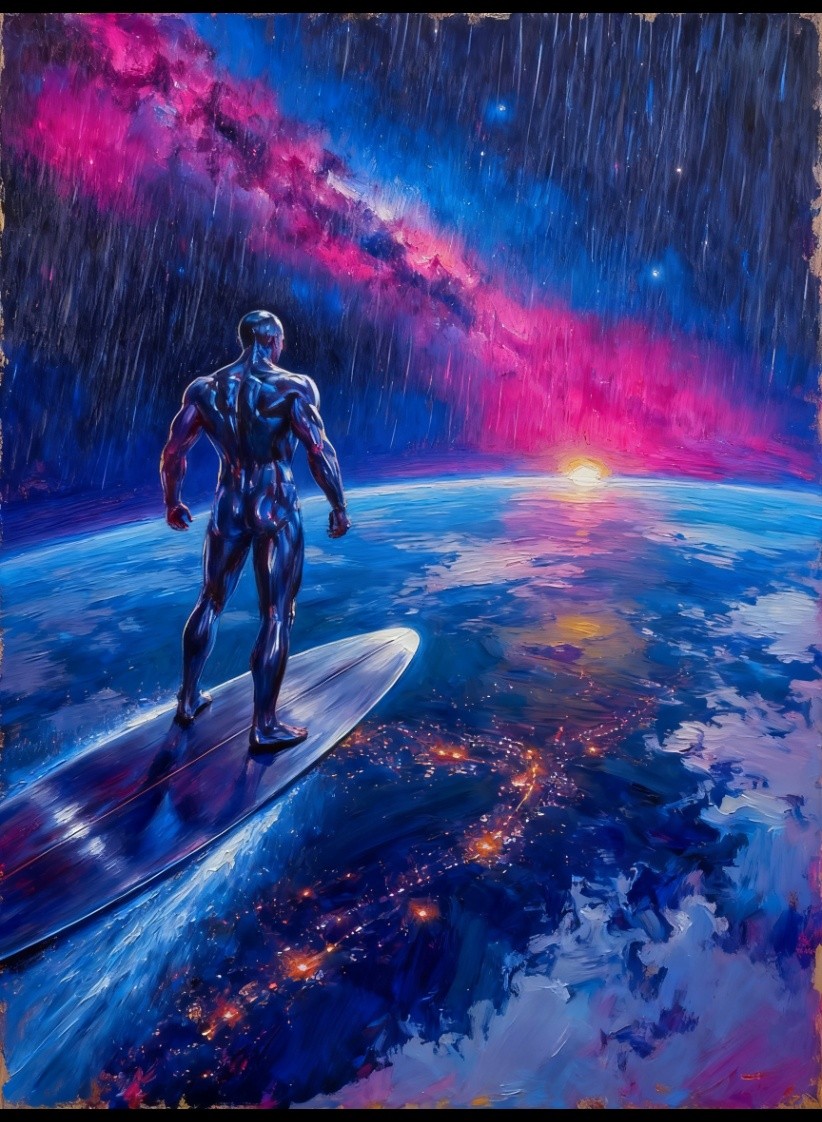 Silver Surfer Avengers Fantastic Four Marvel Limited Artist Signed Art Card /30