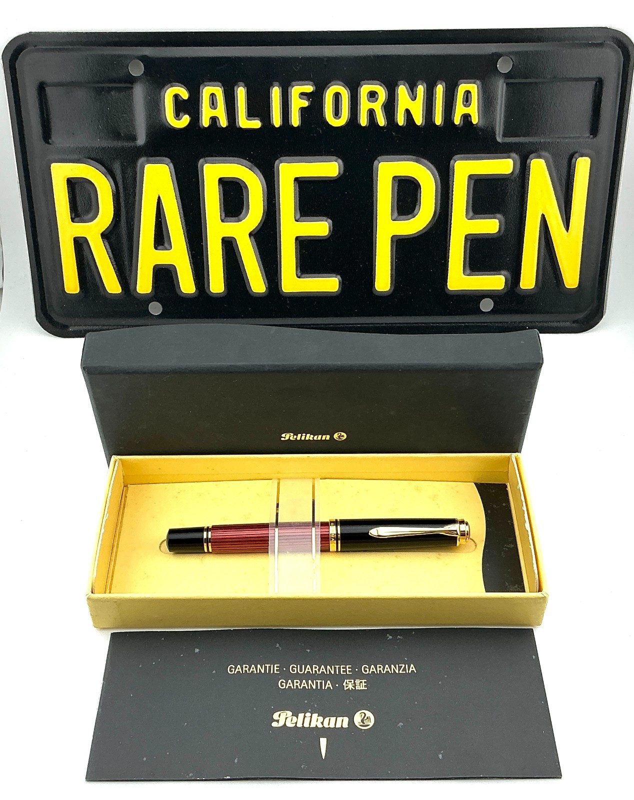 PELIKAN M600 Fountain Pen RED STRIPE 14K MED  nib MINT or UNUSED Boxed