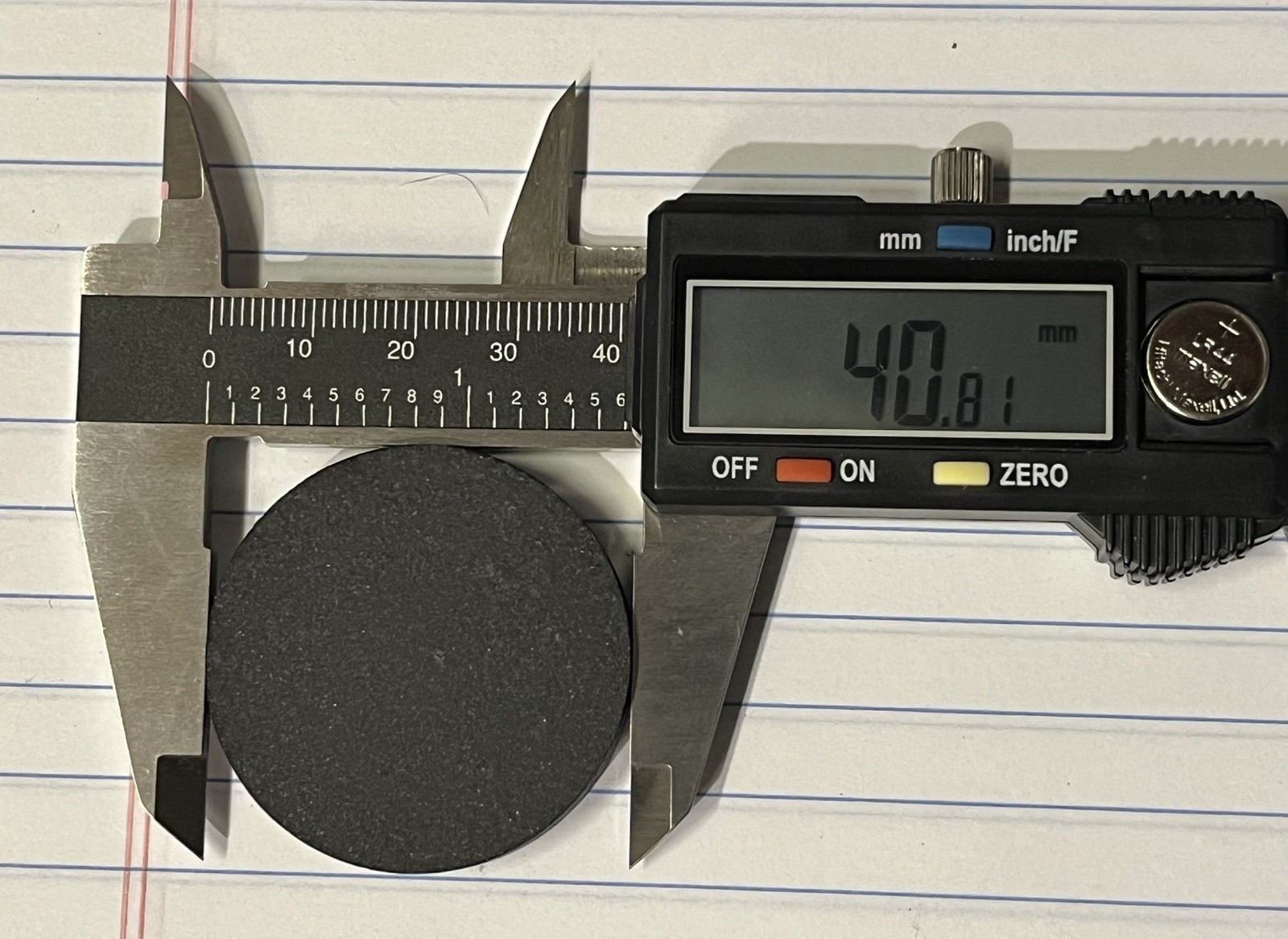 ~40g YBCO Superconductor Puck. 40mm Diameter, 7.7mm Thickness. YBa2Cu4O7-x