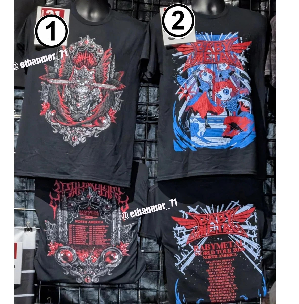 Babymetal World Tour 2026 North America Tour Merch 2 sides T Shrt