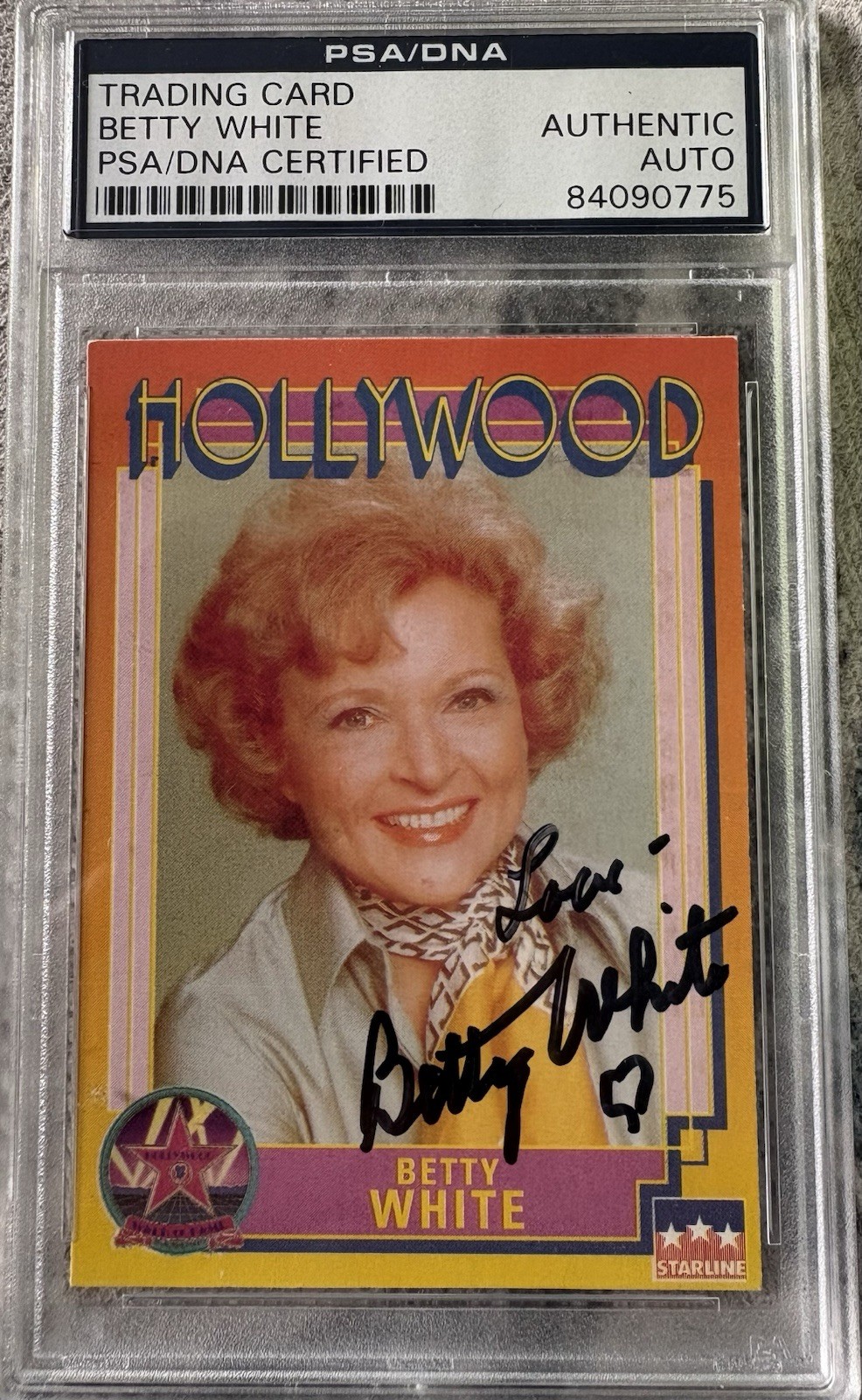 1991 Starline Hollywood - BETTY WHITE - Autograph- PSA/DNA with Inscriptions