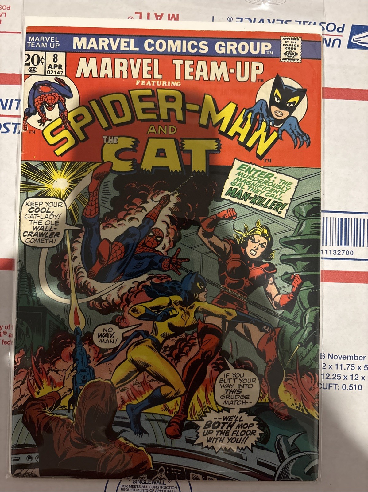 Marvel Team-Up #8 Ft. Spider-man & The Cat Marvel Comics 1973