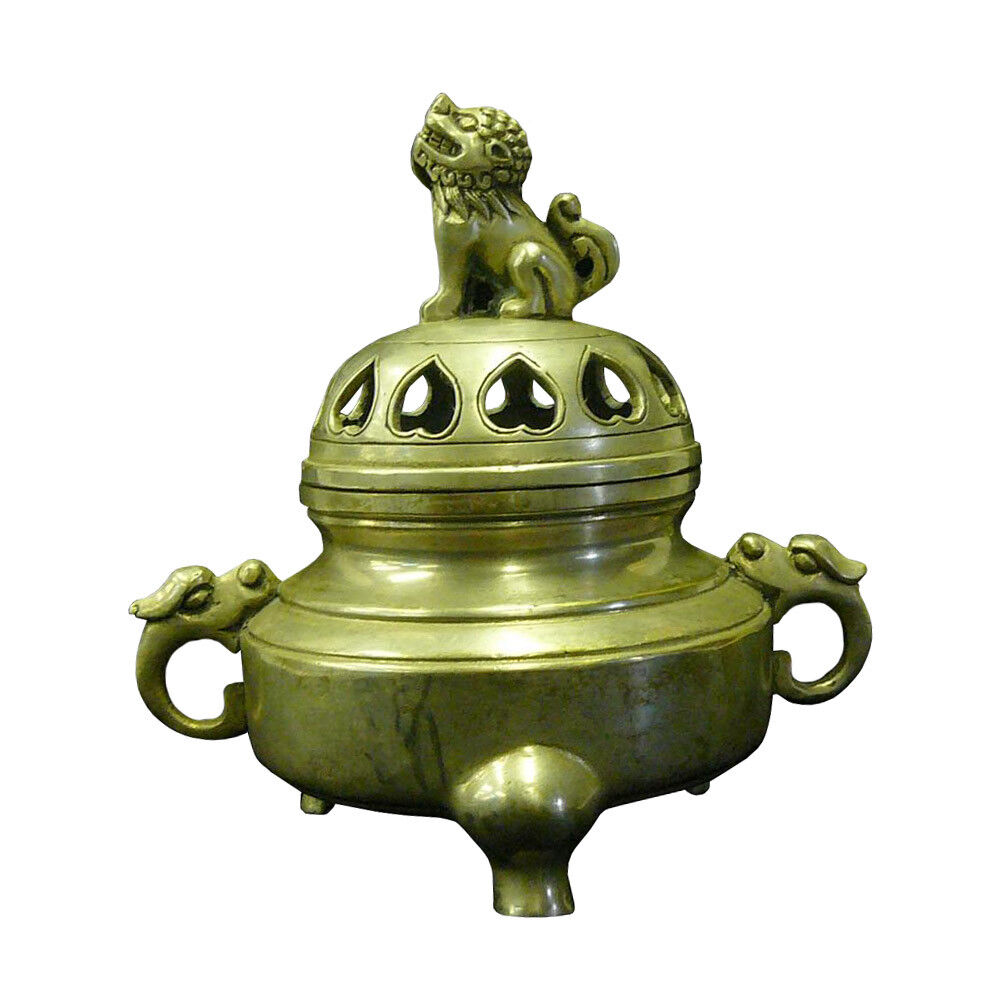 Chinese Simple Silver Pewter Color Round Incense Burner Holder cs697-6 SF