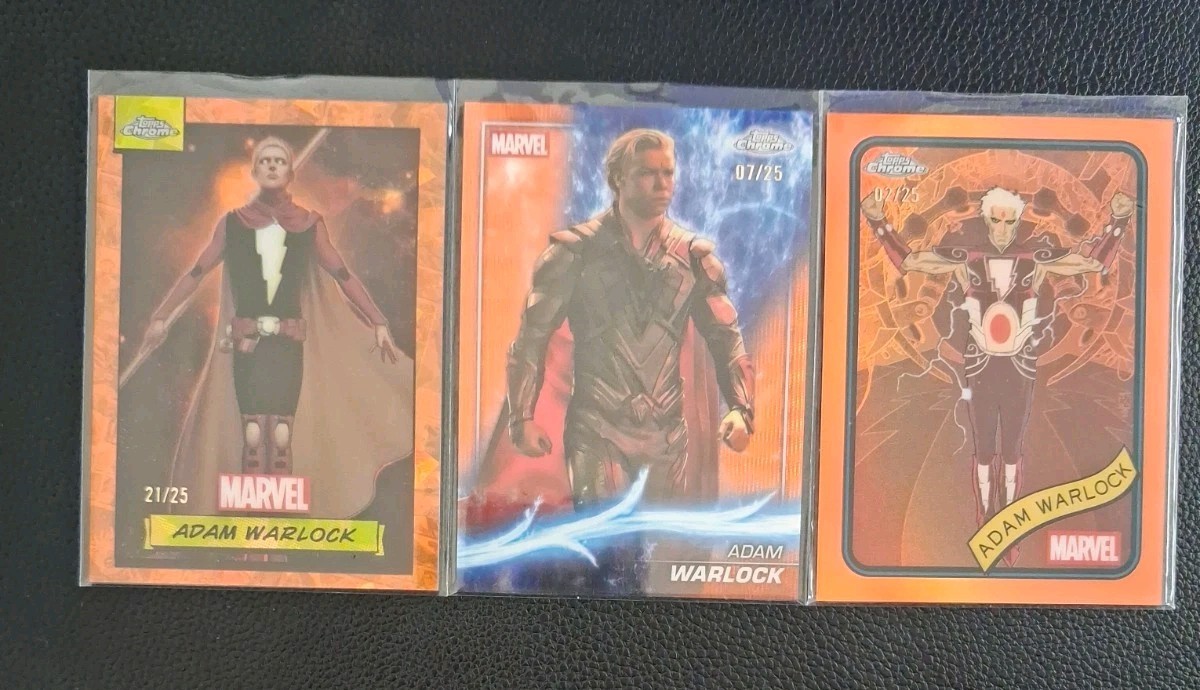 2024 2025 Topps Chrome Marvel Adam Warlock /25 #4 #149 #144 Orange Collection