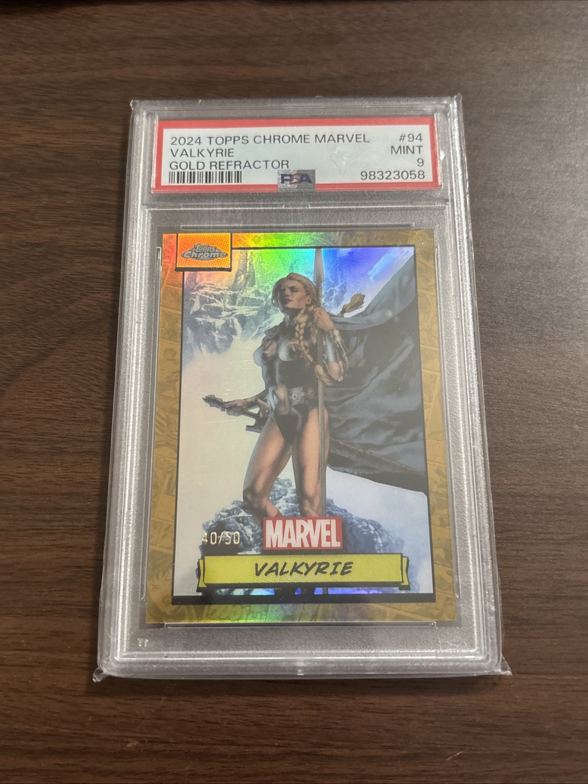 2024 Topps Chrome Marvel Valkyrie Gold Refractor #/50 PSA 9 2024 Topps Chrome Marvel Valkyrie Gold Refractor #/50 PSA 9