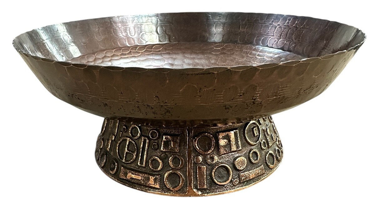 ILDIKÓ SZILÁGYI HUNGARIAN BRUTALIST MID-CENTURY HAND CRAFTED HAMMERED PATINATED
