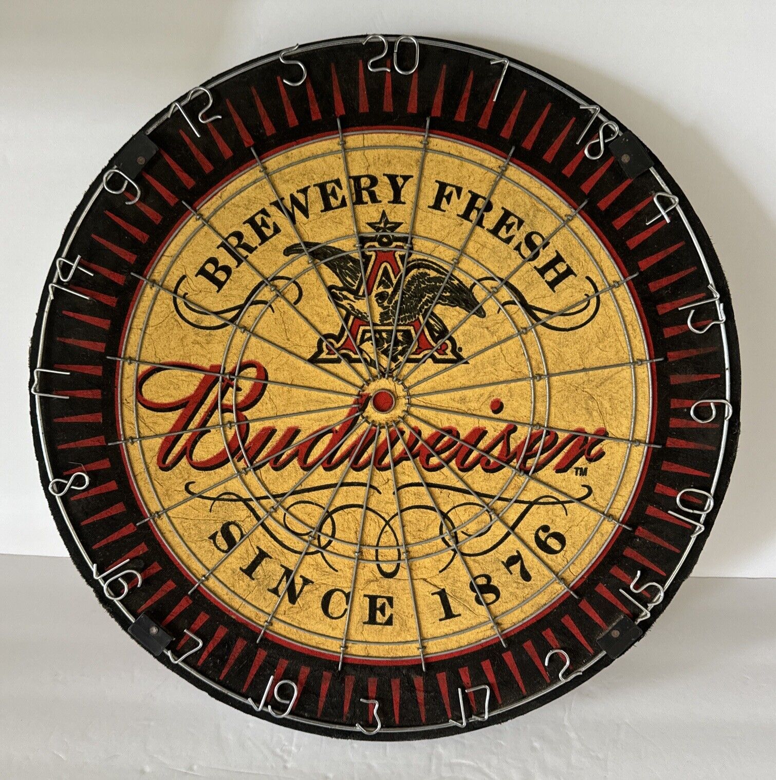 Budweiser Cork Dart Board 18” Round Single Sided Brewery Fresh Since 1876