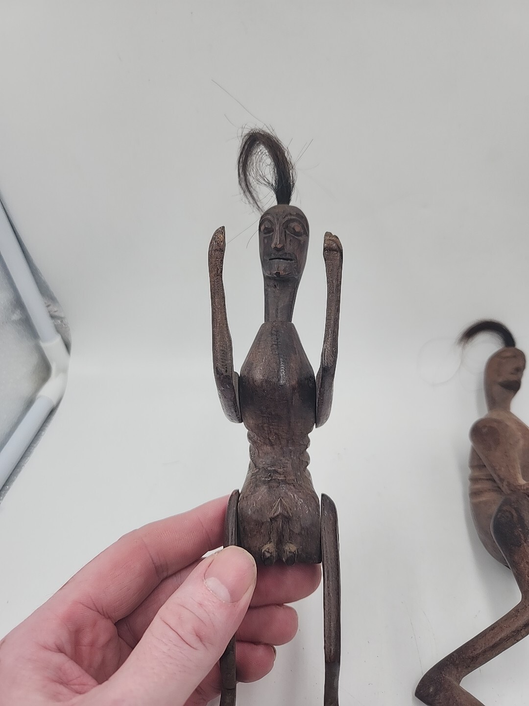 HandCarved Female MaleAfrican Tribal Fertility Doll Reticulated Arms Legs Lizard