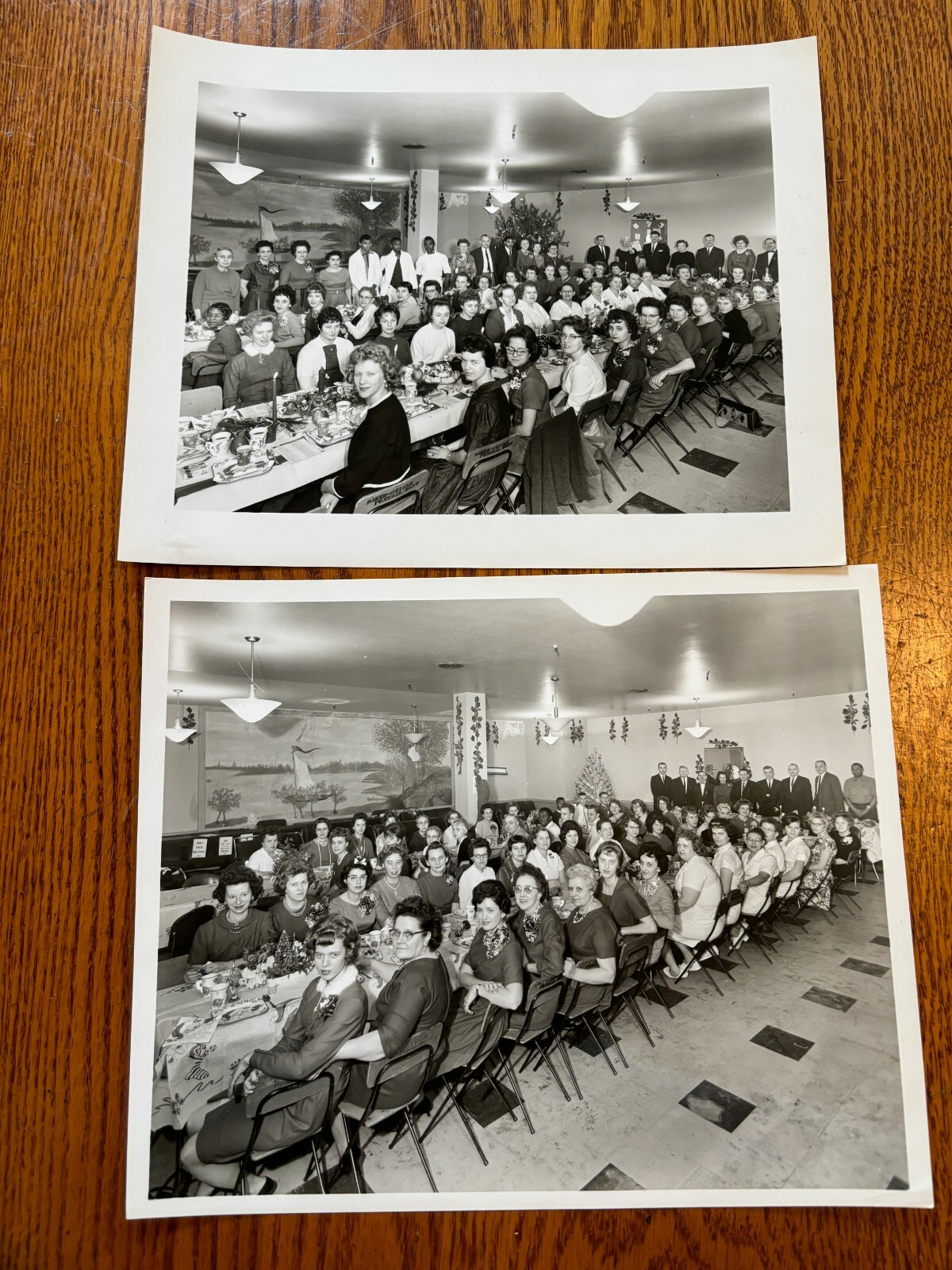 Vintage 1961-62 Woolworth Department Store Christmas Party Group Photos 8 x 10