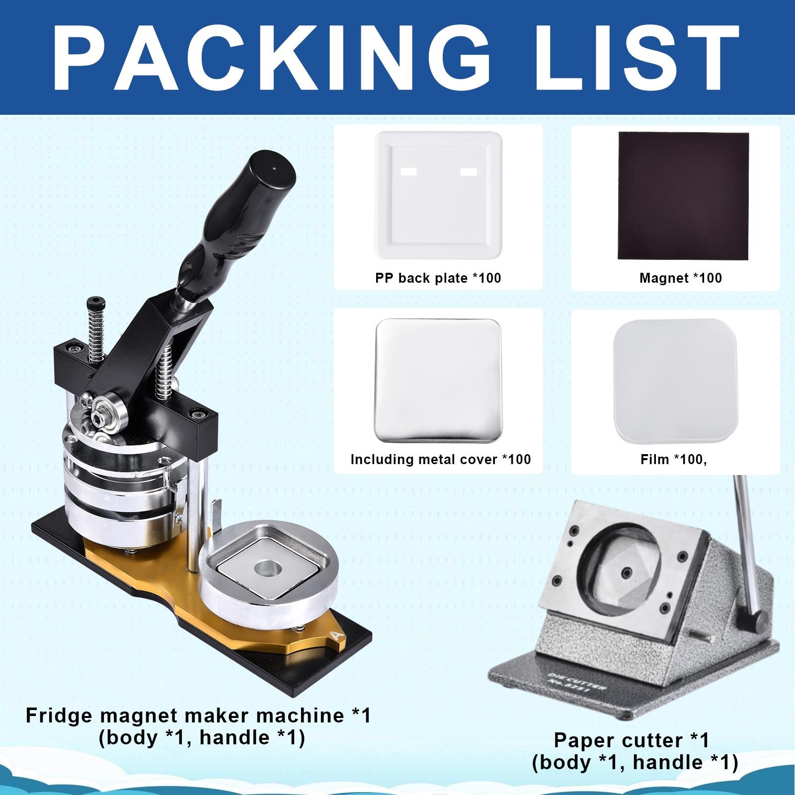 Magnet Maker Machine 2X2Inch Square Fridge Magnet Maker Button Badge