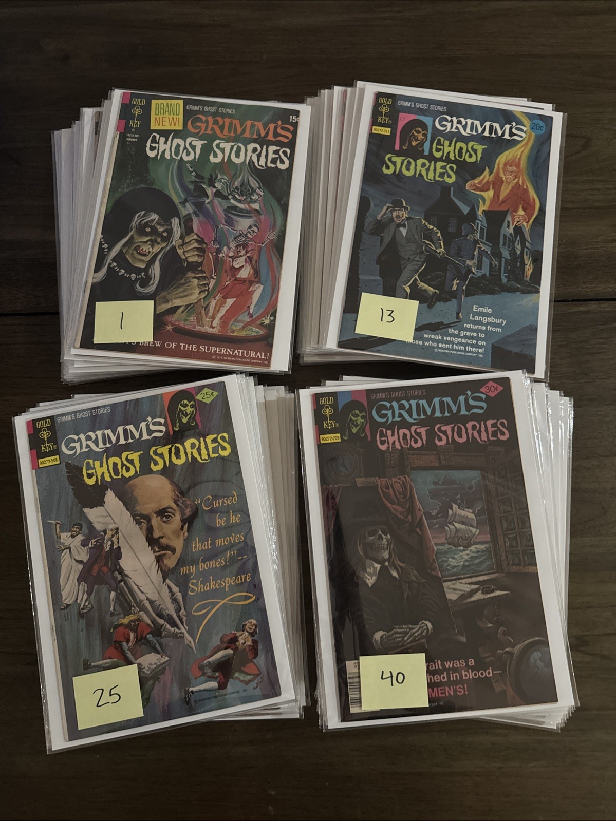 Grimm’s Ghost Stories MEGA Lot of 45 Comics from 1-52, All in Mylar Bags