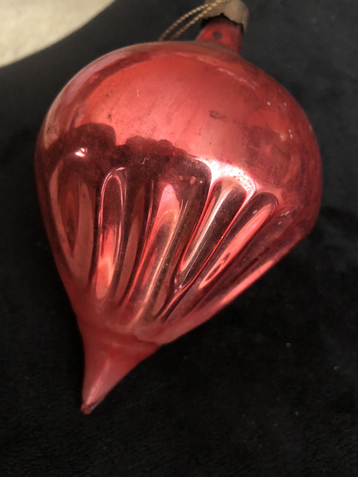Vintage  HEIM ? Pink  Parachute Glass Christmas Ornament