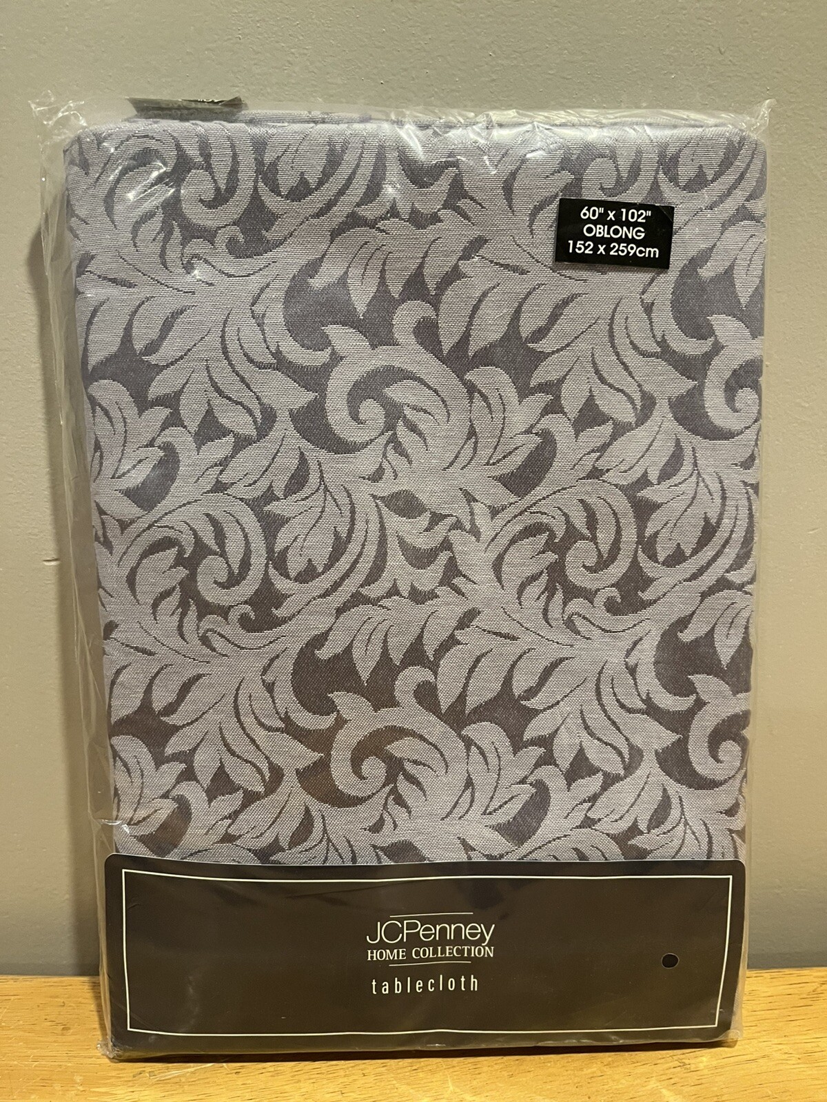 Vintage JC Penney Home Damask Lilac Purple Tablecloth Oblong 60” X 102” NOS