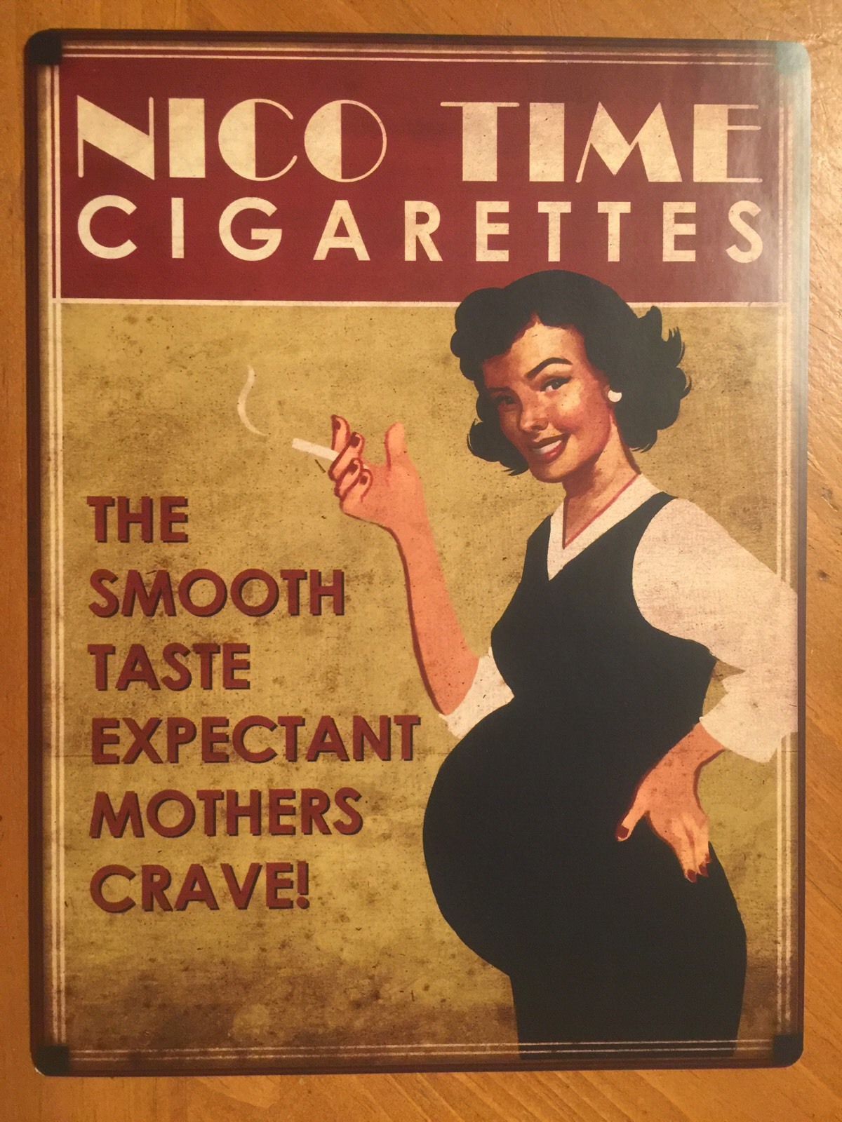 Tin Sign Vintage Nico Time Cigarettes