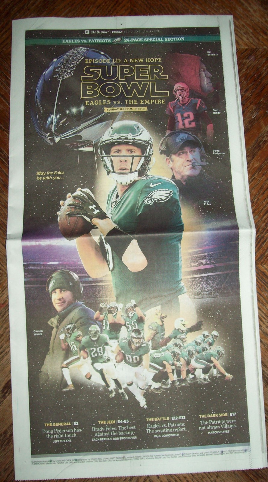 Philadelphia Eagles vs The Evil Empire Patriots collectable newspaper Super Bowl Philadelphia Eagles vs The Evil Empire Patriots collectable newspaper Super Bowl
