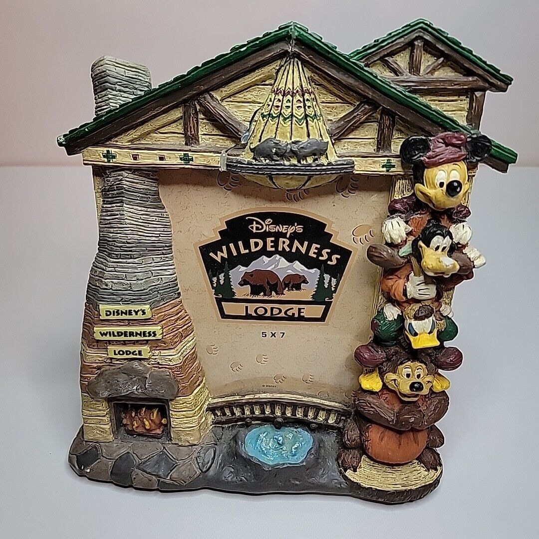 Disney Wilderness Lodge Resort Mickey & Friends 5x7 Photo Picture Frame -READ-