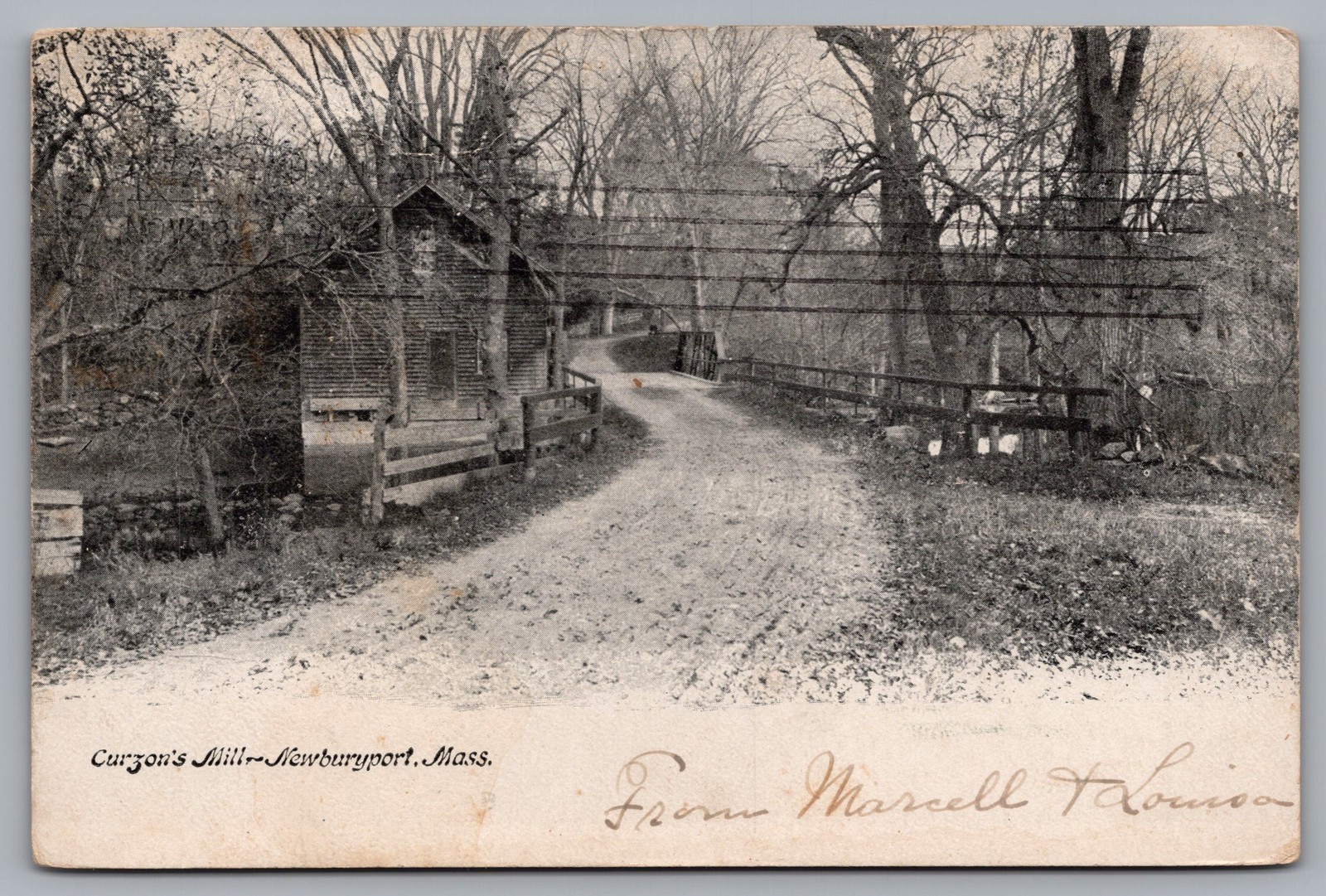 Curzon\'s Mill Newburyport MA UDB 1907 Vintage Postcard TS-262