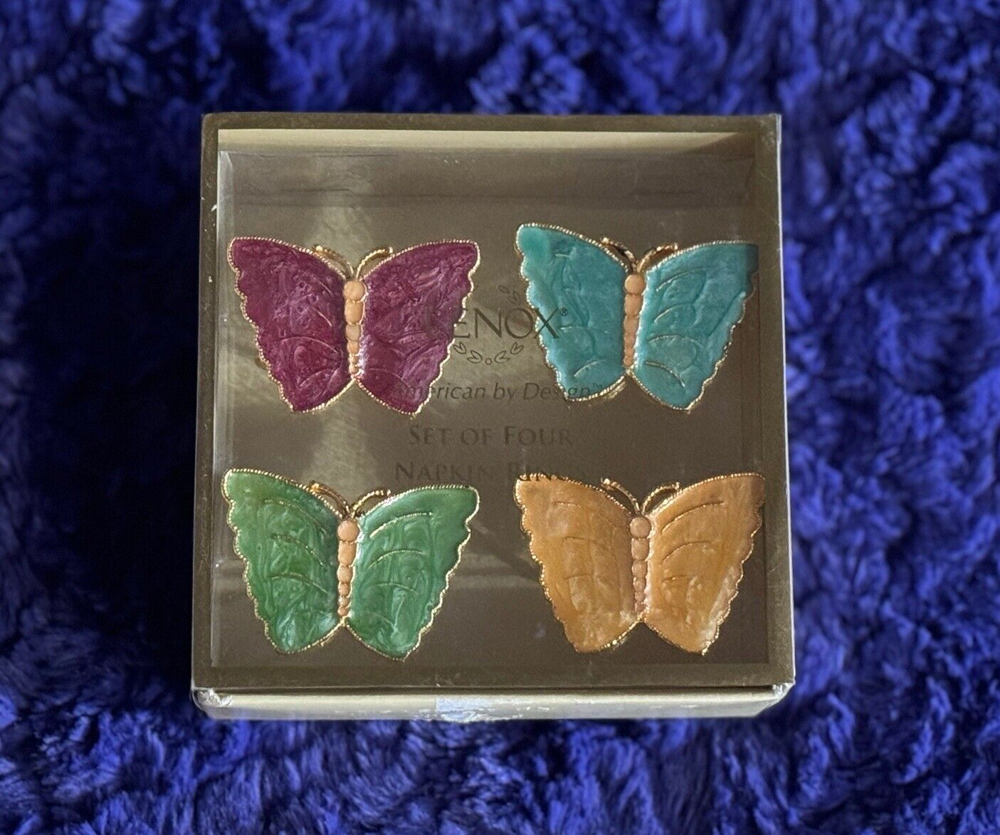 Lenox- Butterfly Meadow Napkin Rings-  4 Different Colors