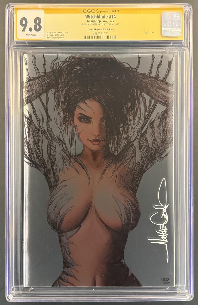 WITCHBLADE #14 CGC 9.8 SS SIGNED NATHAN SZERDY VIRGIN FOIL VARIANT POP 13 RARE