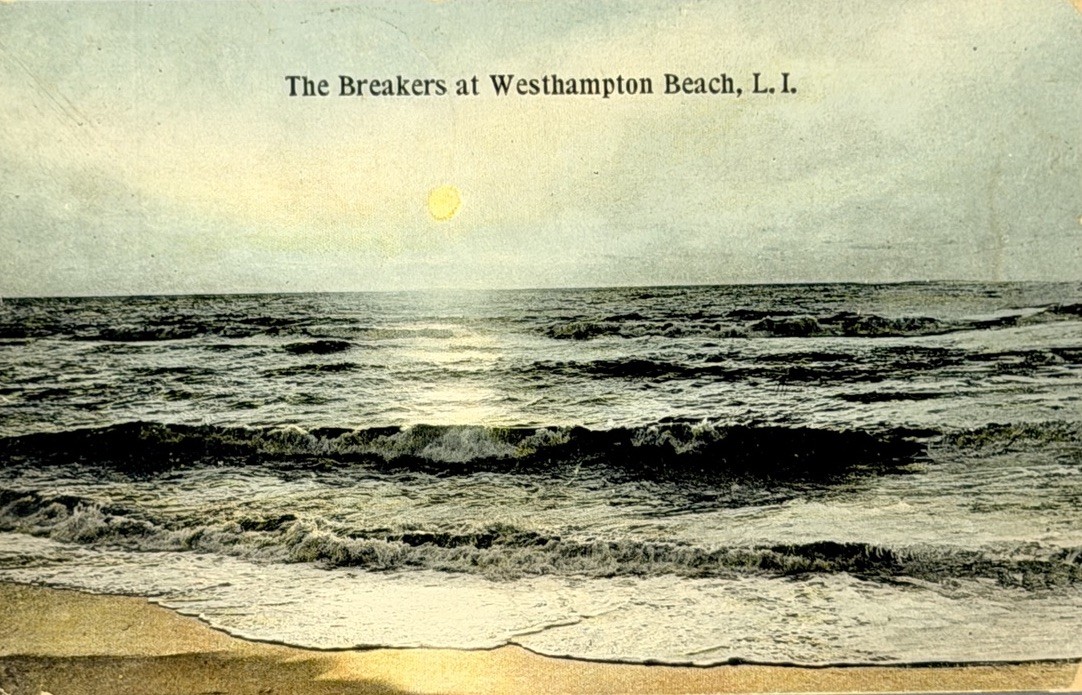 Vintage Postcard Westhampton Beach NY The Breakers Ocean Waves Long Island