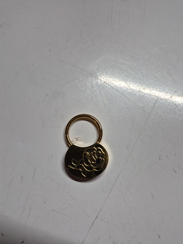 Vtg Avon Gift Collection Solid Etch Brass Rose Keychain For Her Flower Keychain