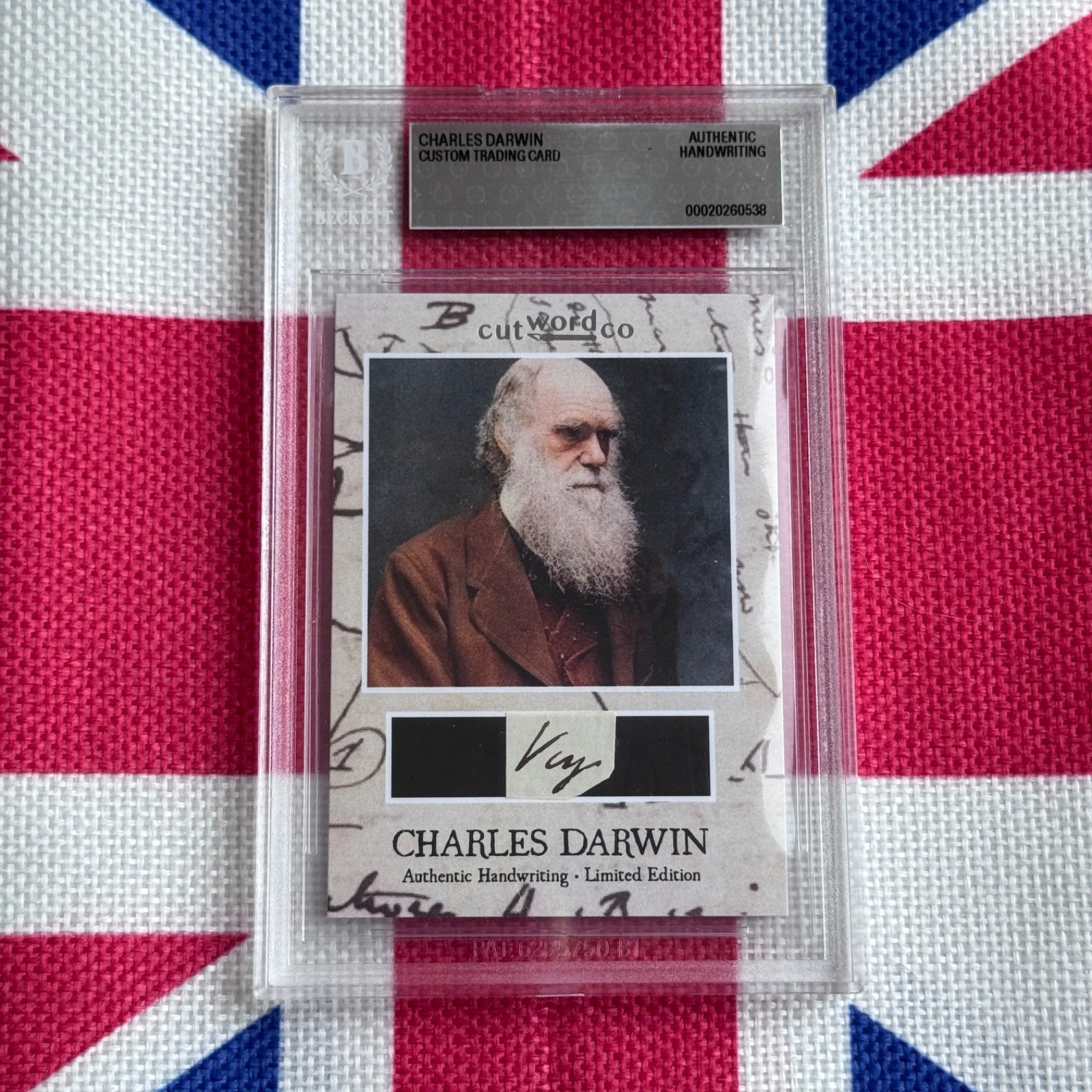 Charles Darwin Handwritten Word Cut from Autograph Letter Signed Beckett BAS