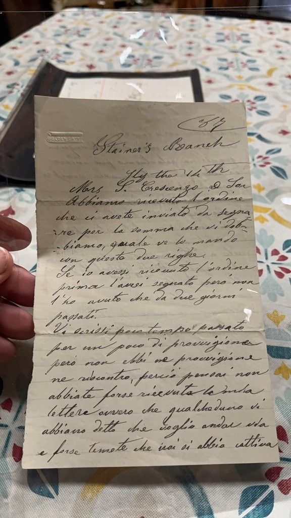 Vintage Handwritten Letter in Italian