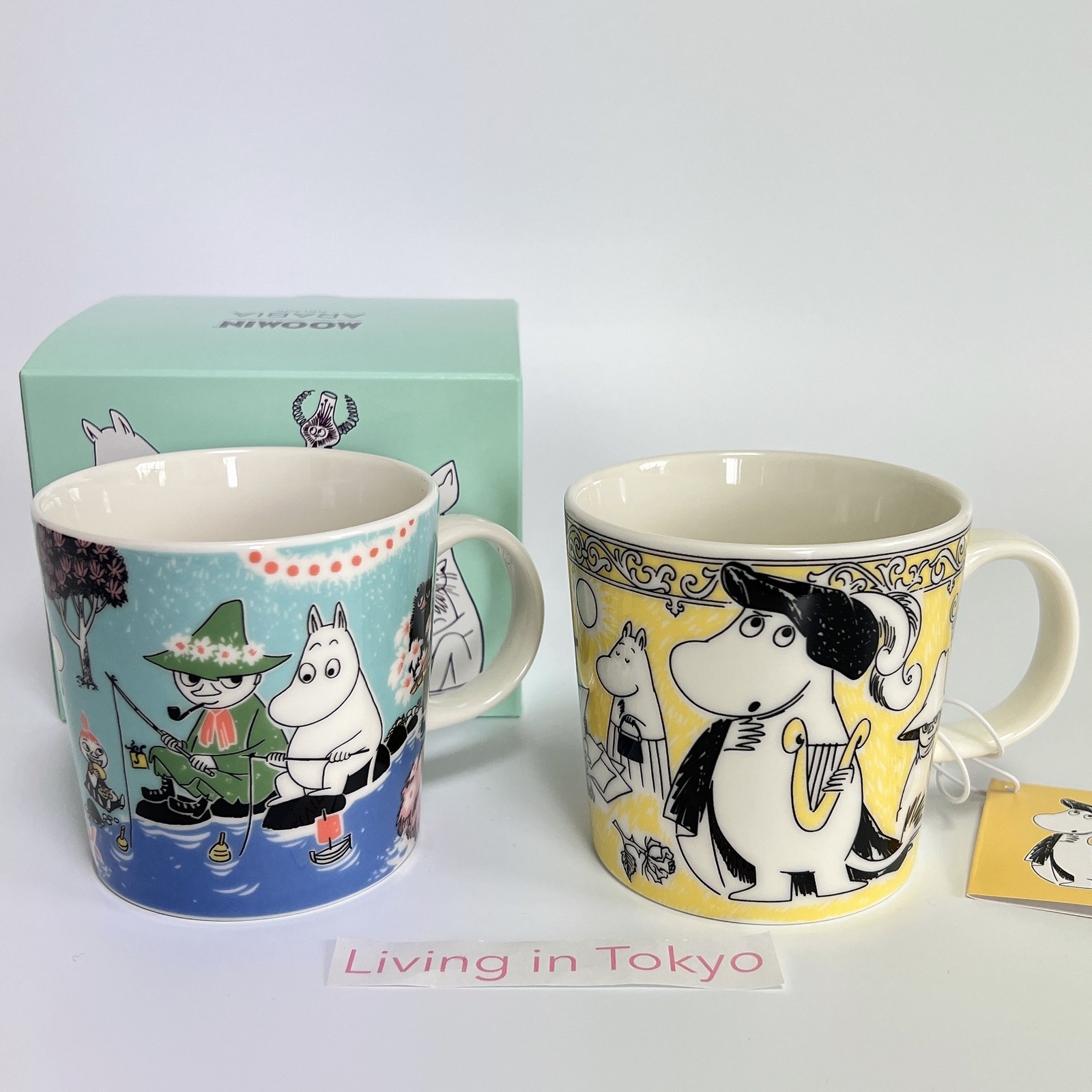 ARABIA Moomin Mug Set of 2 Opera Simple Joy Blue Japan Limited Scope