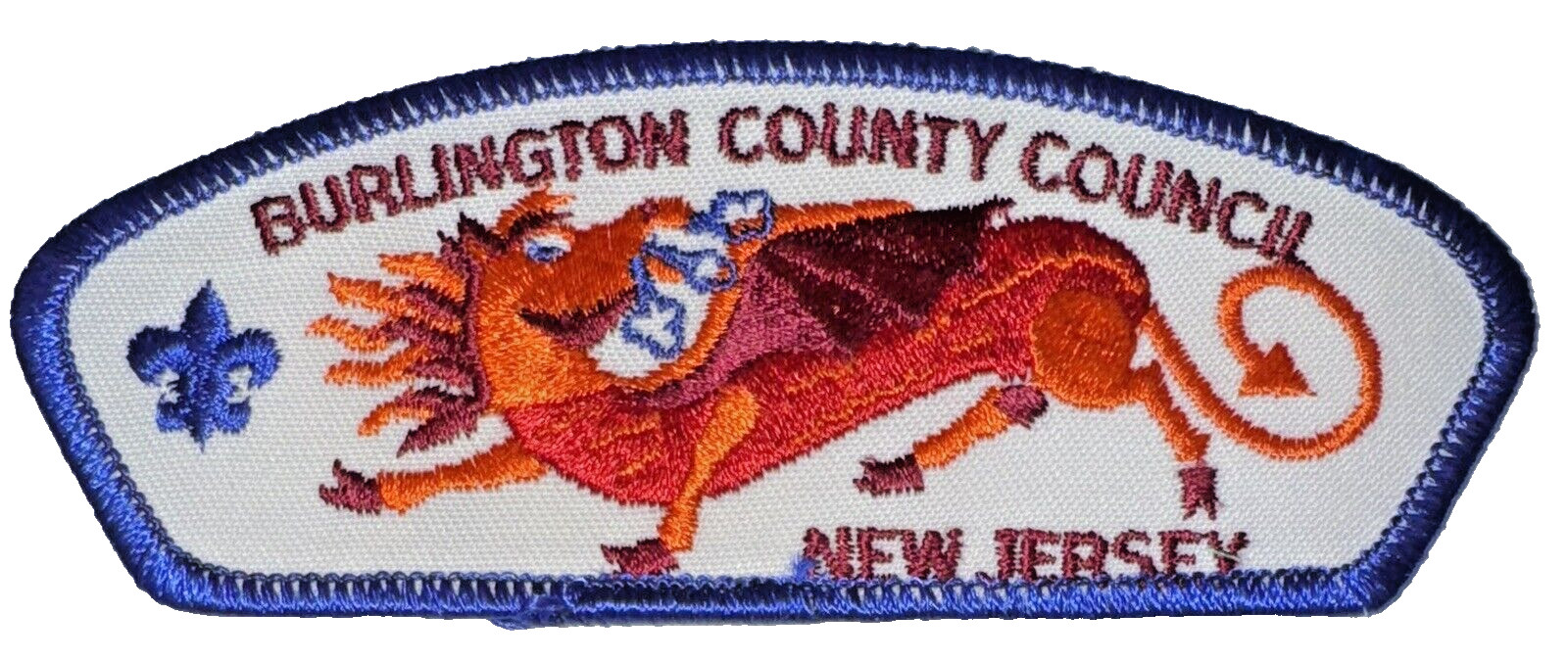 Burlington County Council Shoulder Patch T-6 CSP Blue Border - MINT