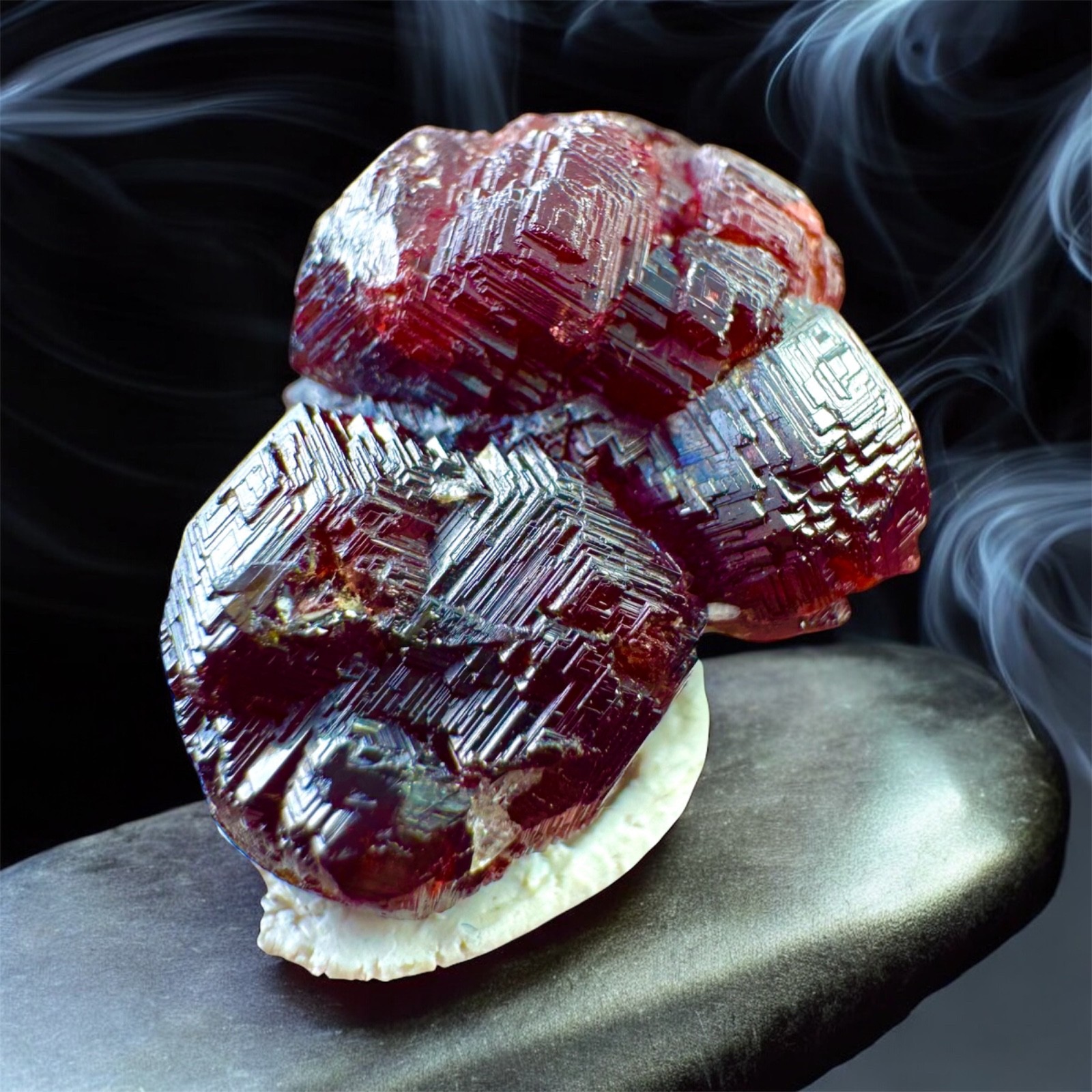 Natural Etched Red Garnet Crystal/ Collector Mineral Crystals , 42 Carats