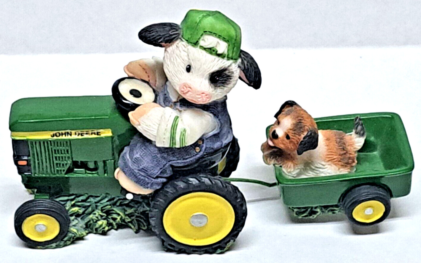 1999 Enesco John Deere tractor mower wagon figurine